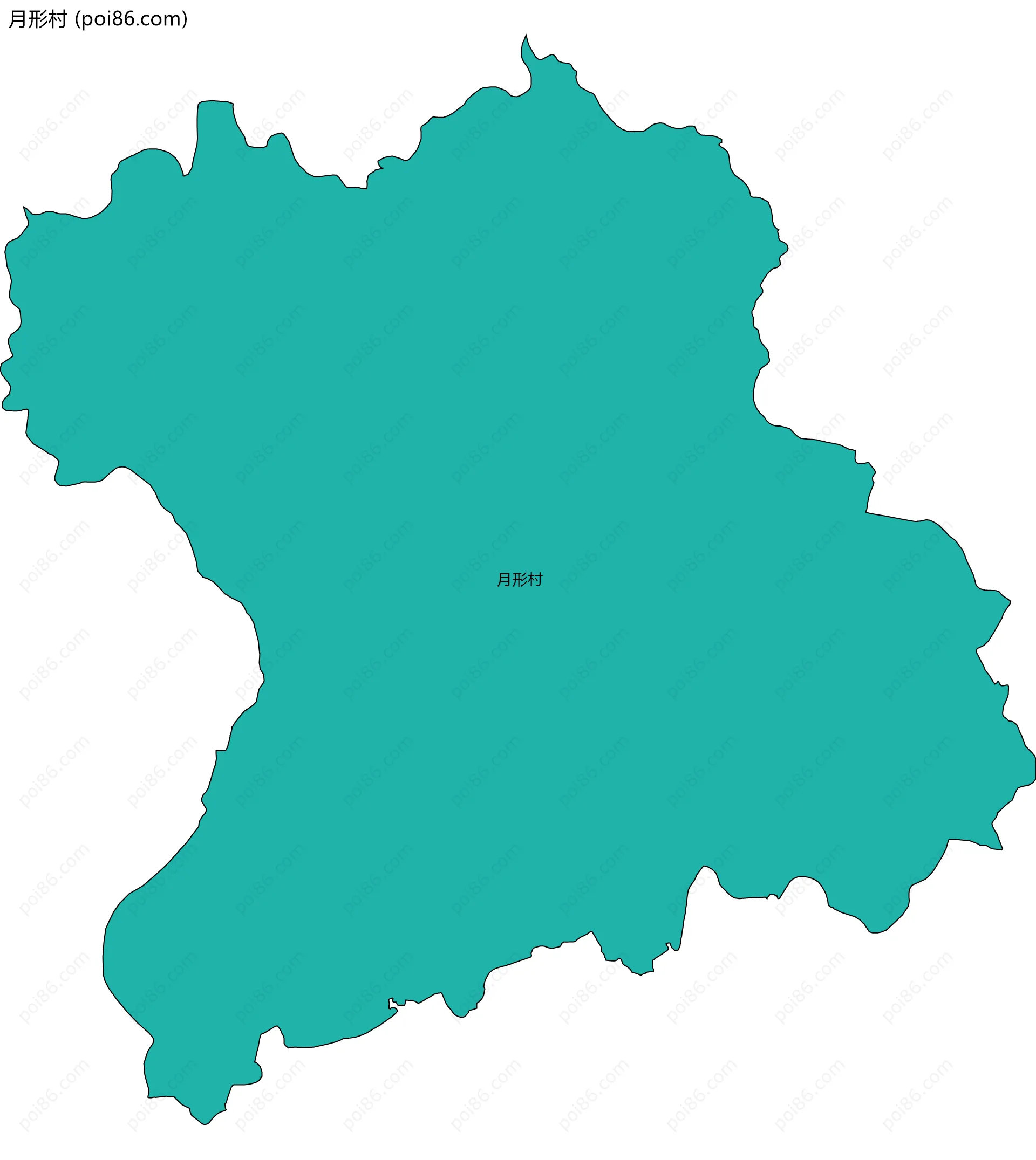 月形村边界地图