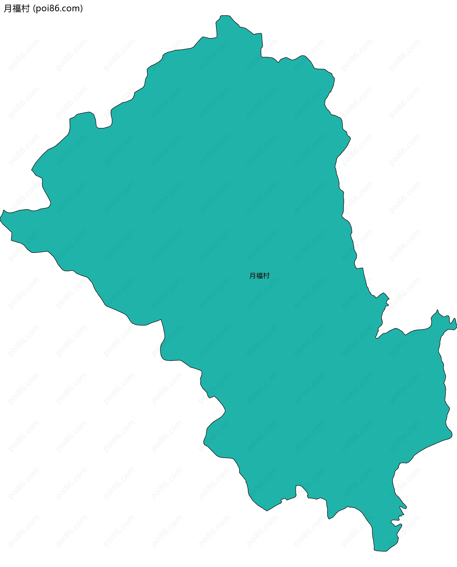 月福村边界地图