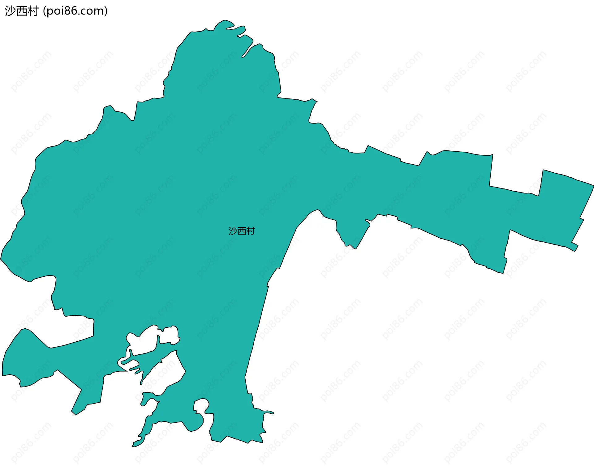 沙西村边界地图