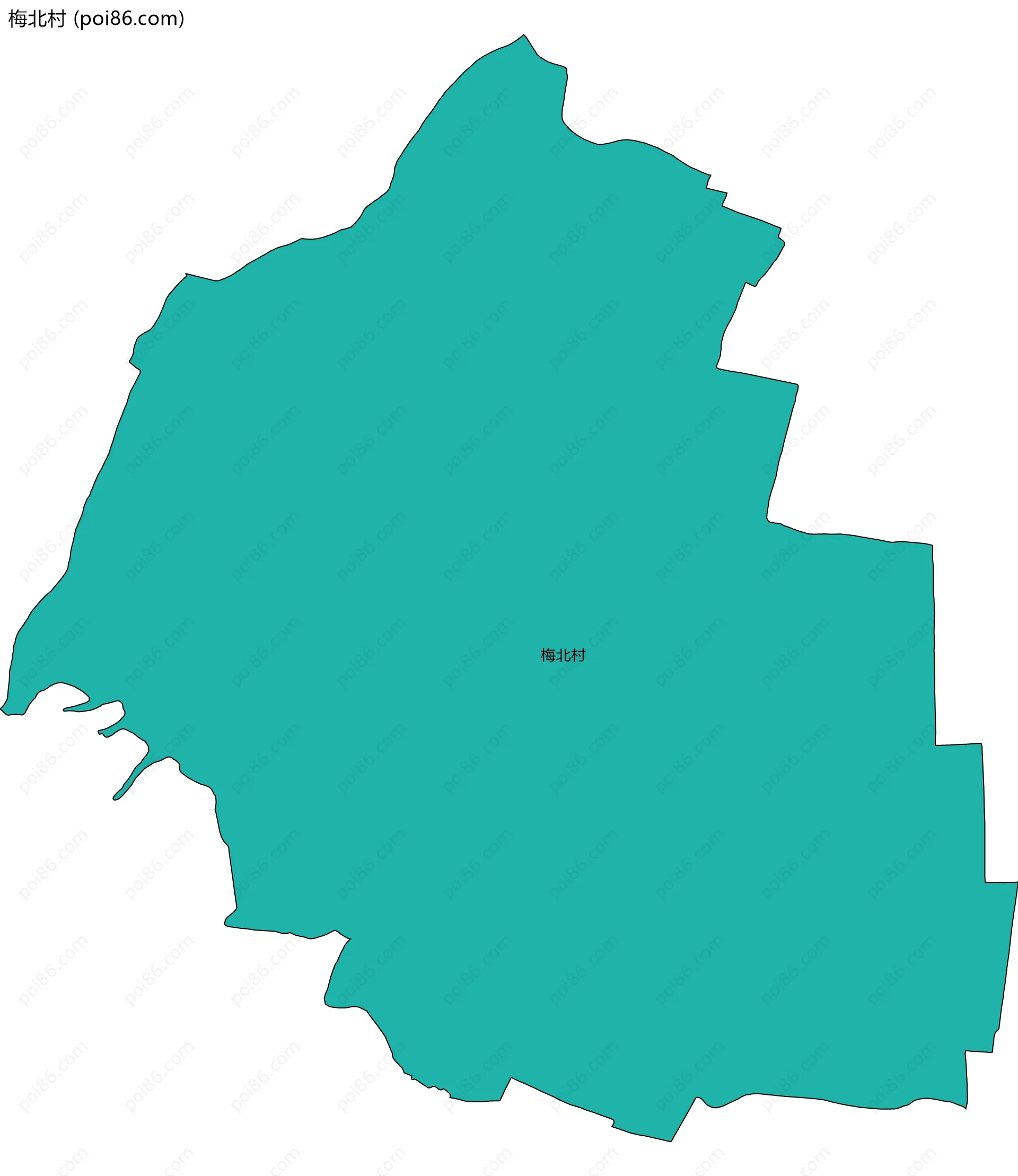 梅北村边界地图
