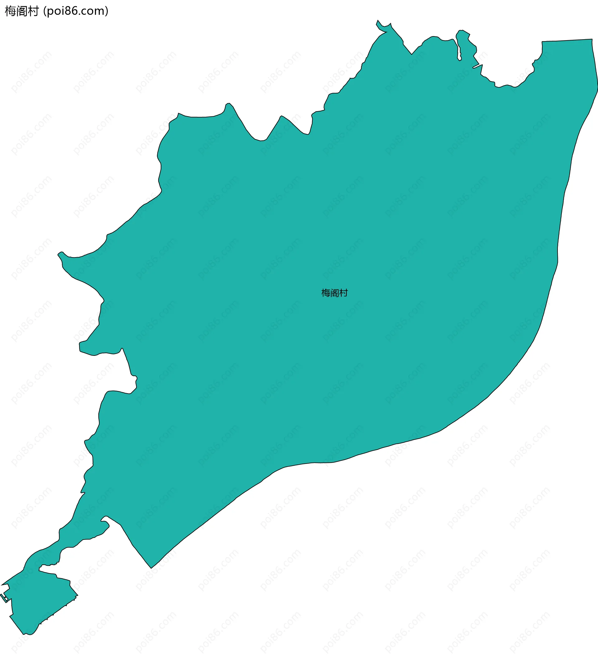 梅阁村边界地图