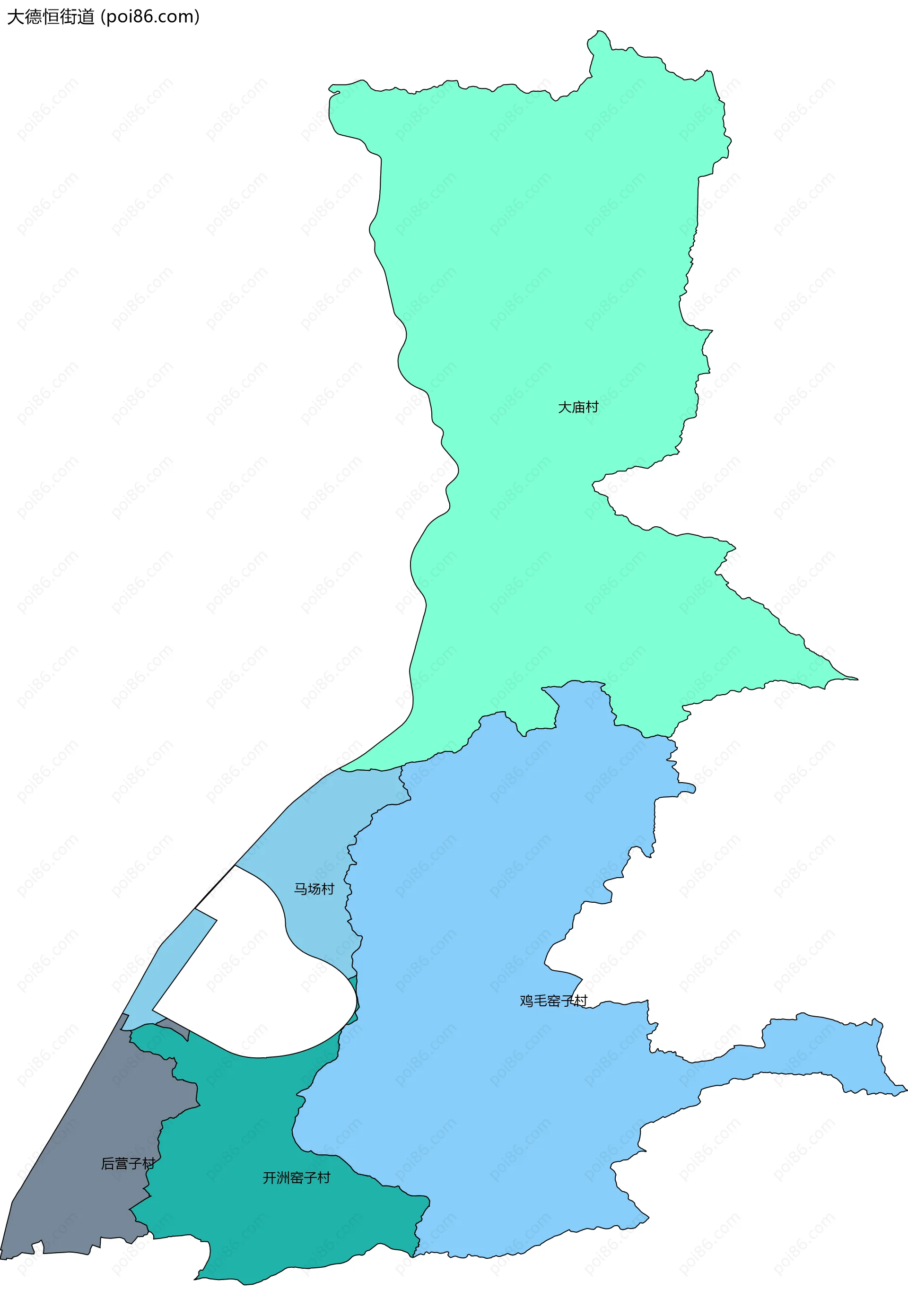 大德恒街道边界地图(五级行政区划)