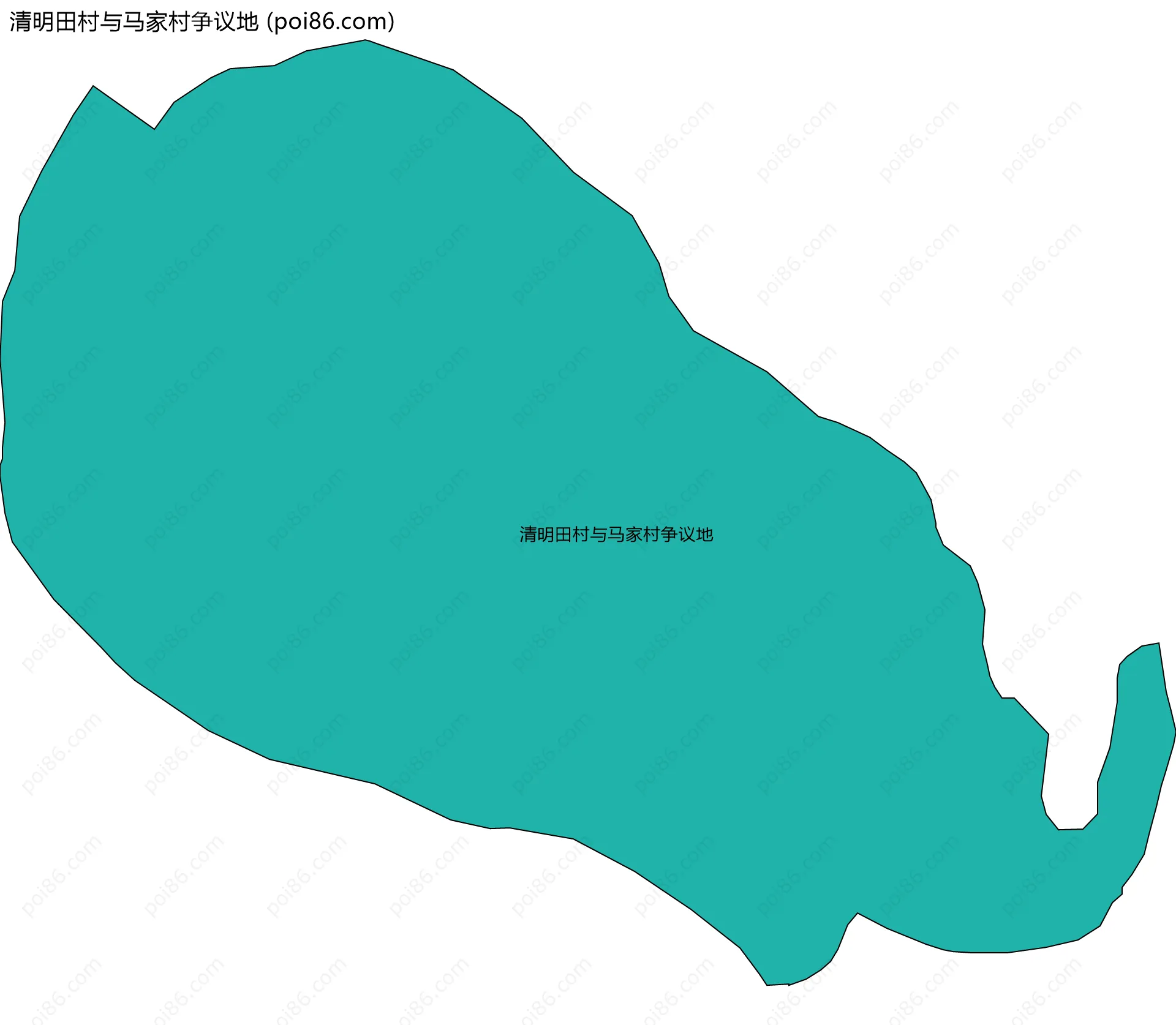 清明田村与马家村争议地边界地图