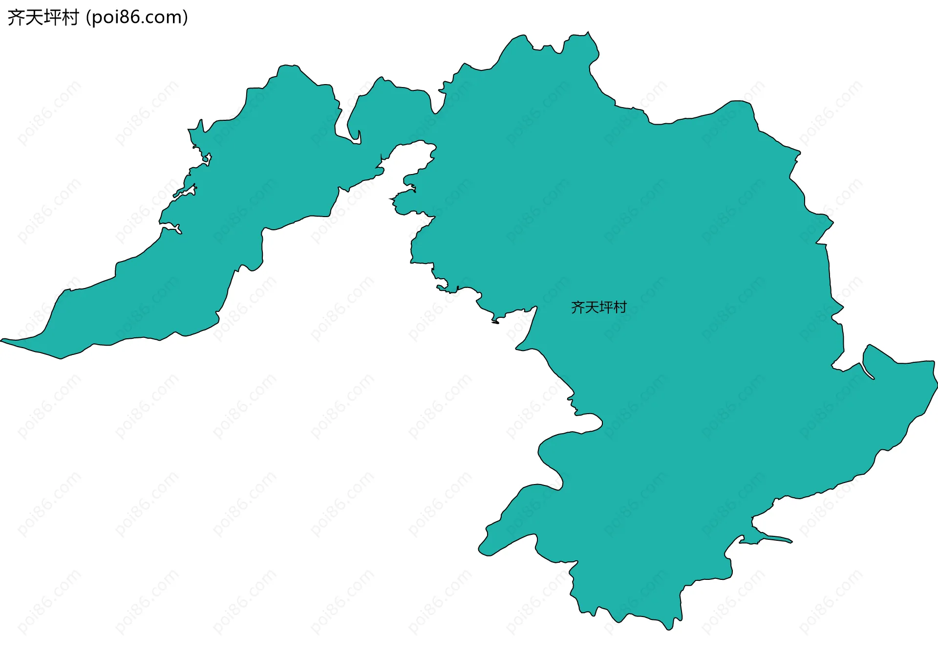 齐天坪村边界地图