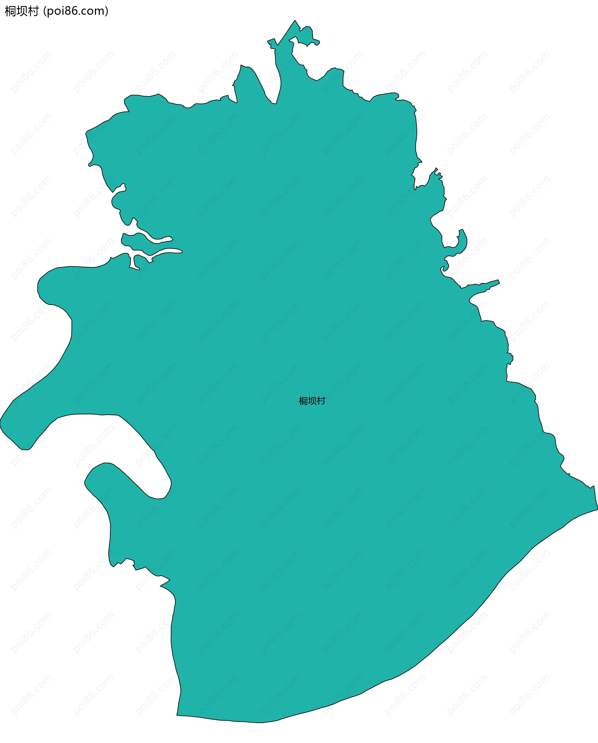 桐坝村边界地图