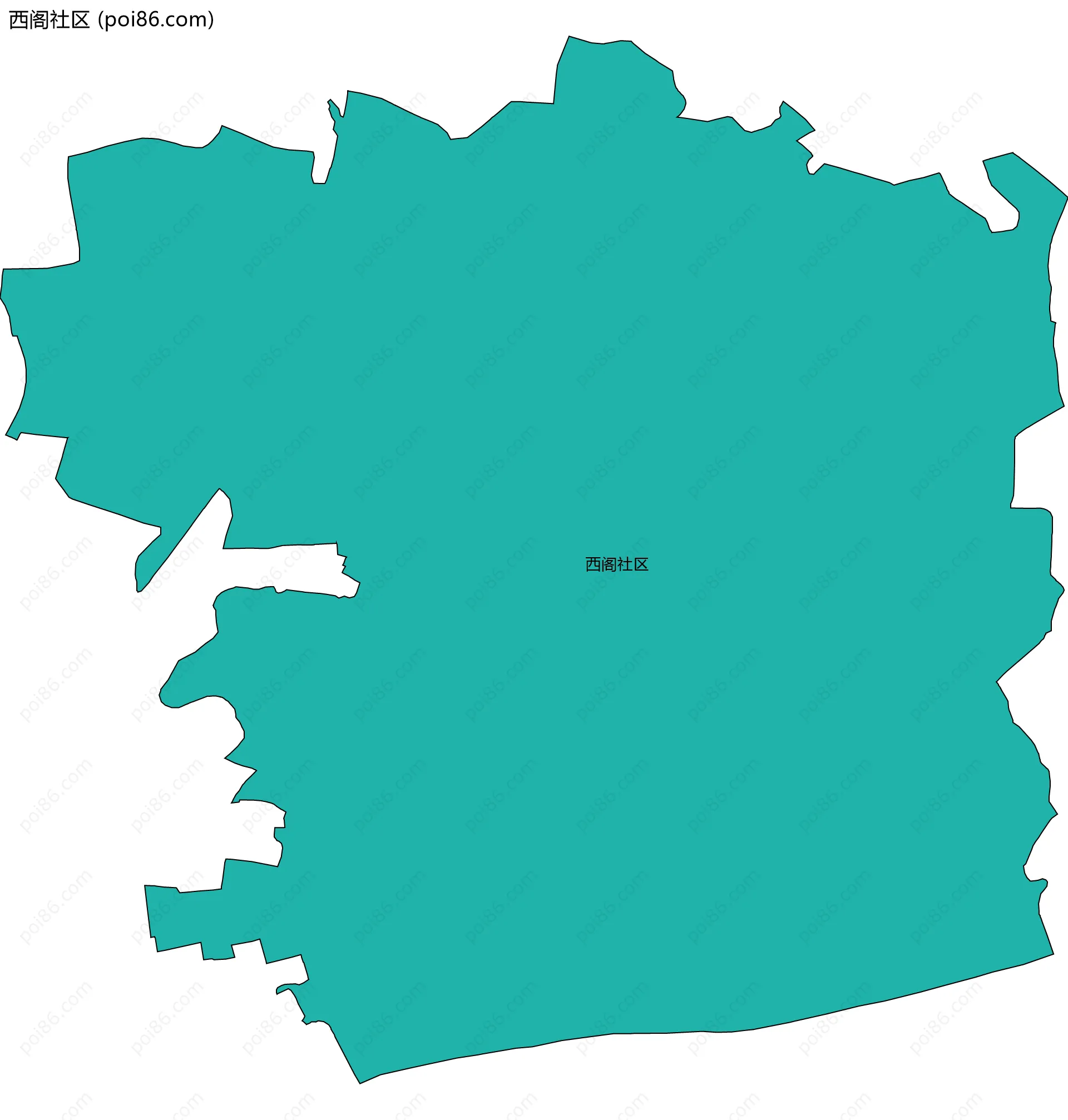 西阁社区边界地图