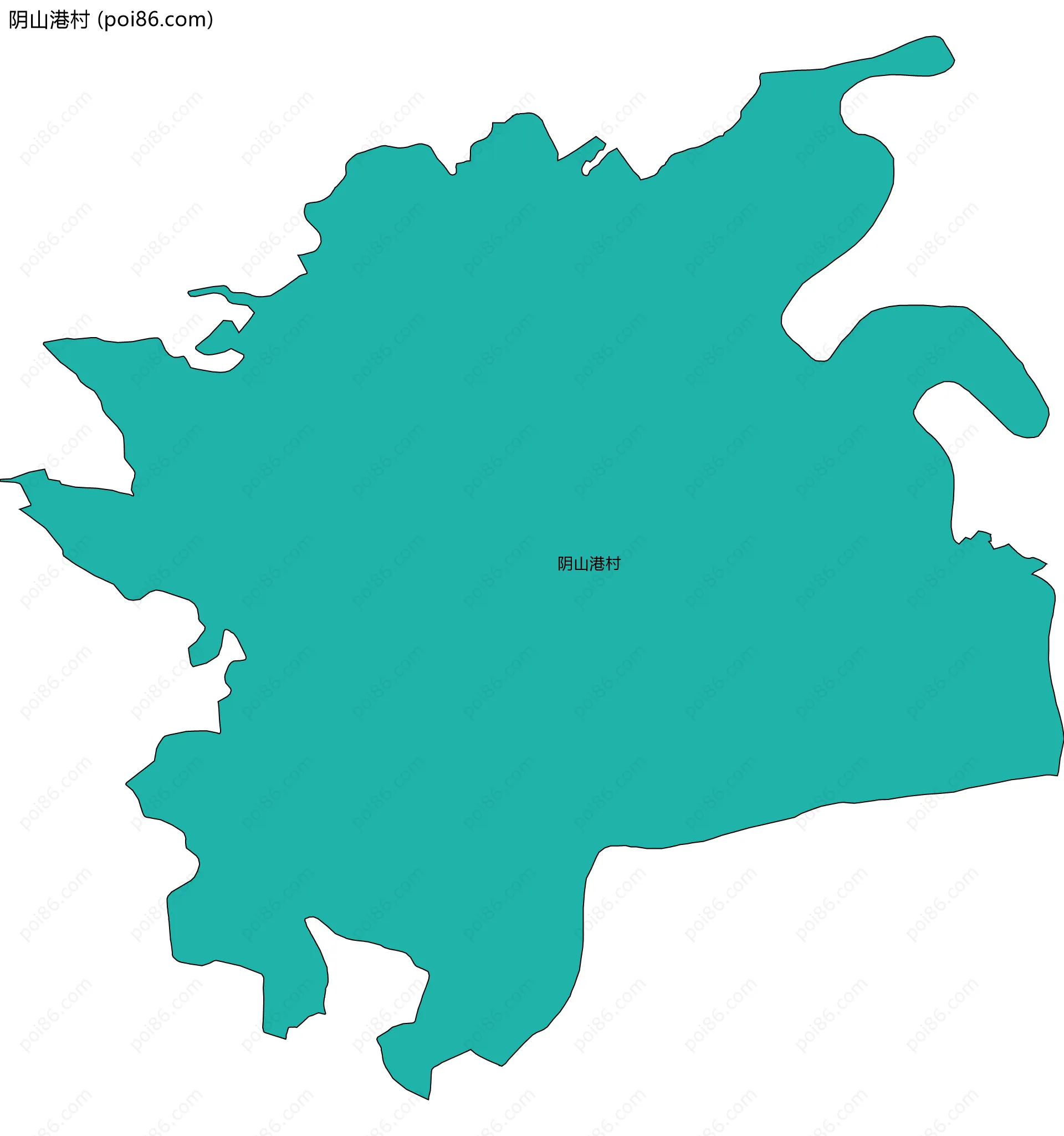 阴山港村边界地图