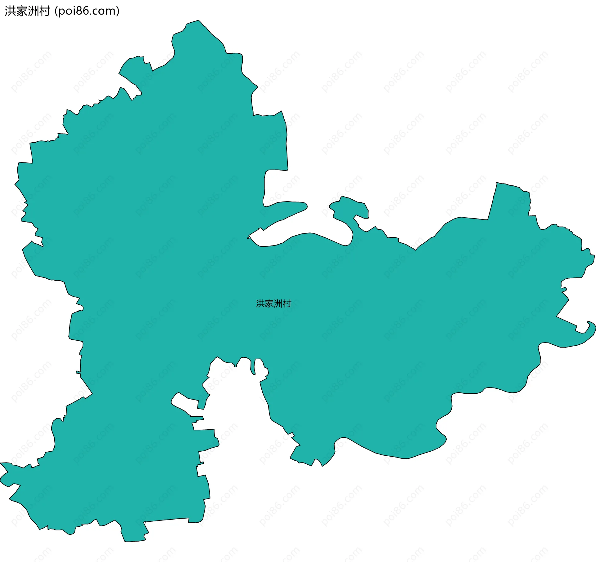 洪家洲村边界地图