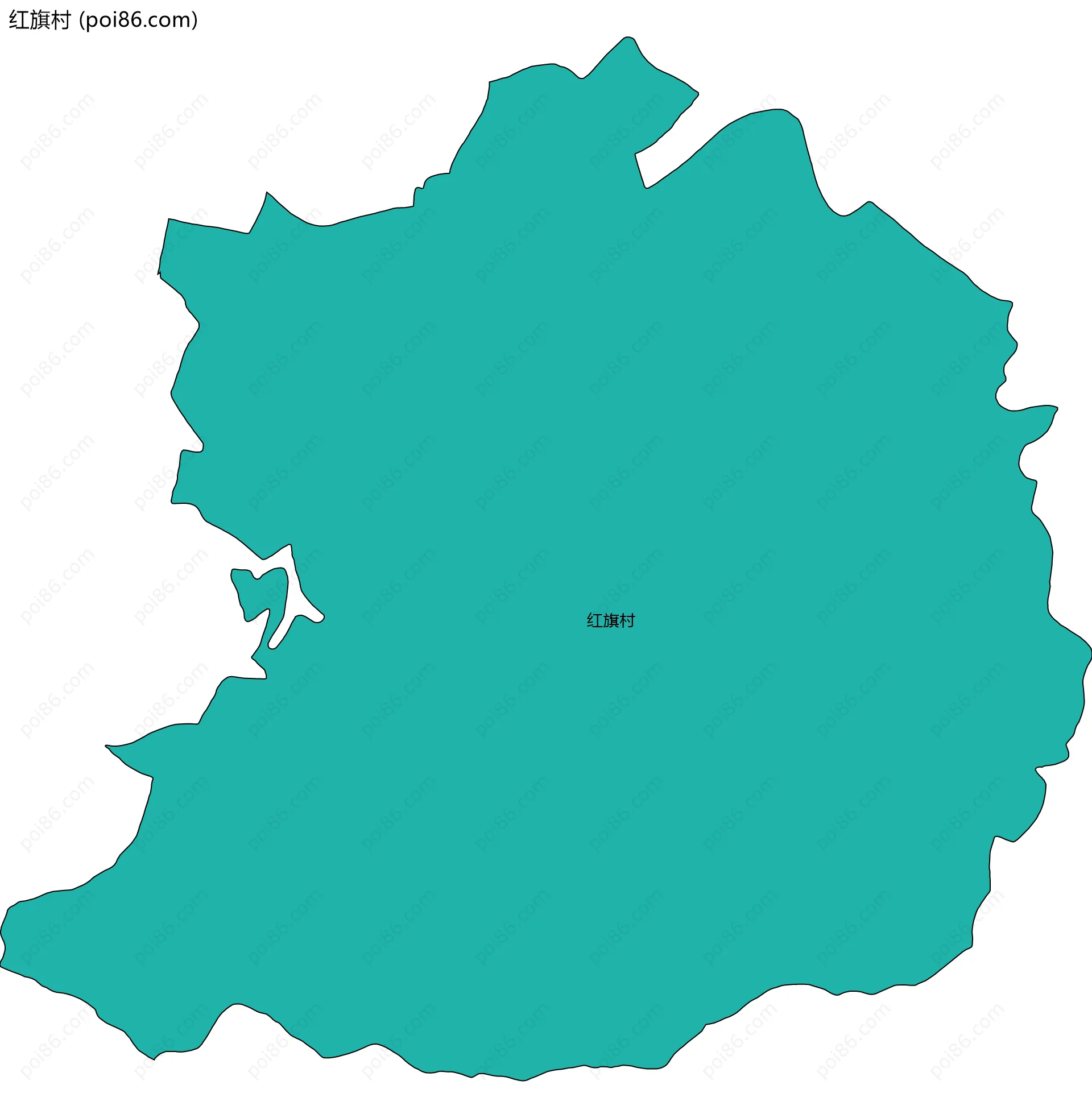 红旗村边界地图