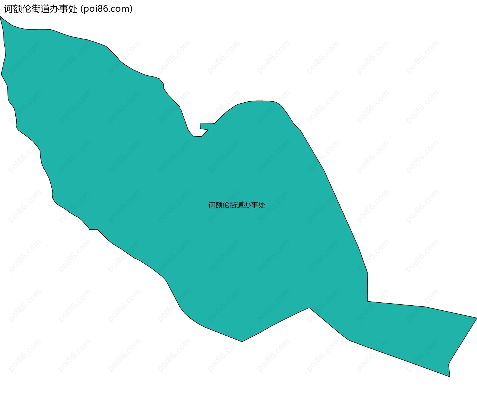 诃额伦街道办事处边界地图(五级行政区划)