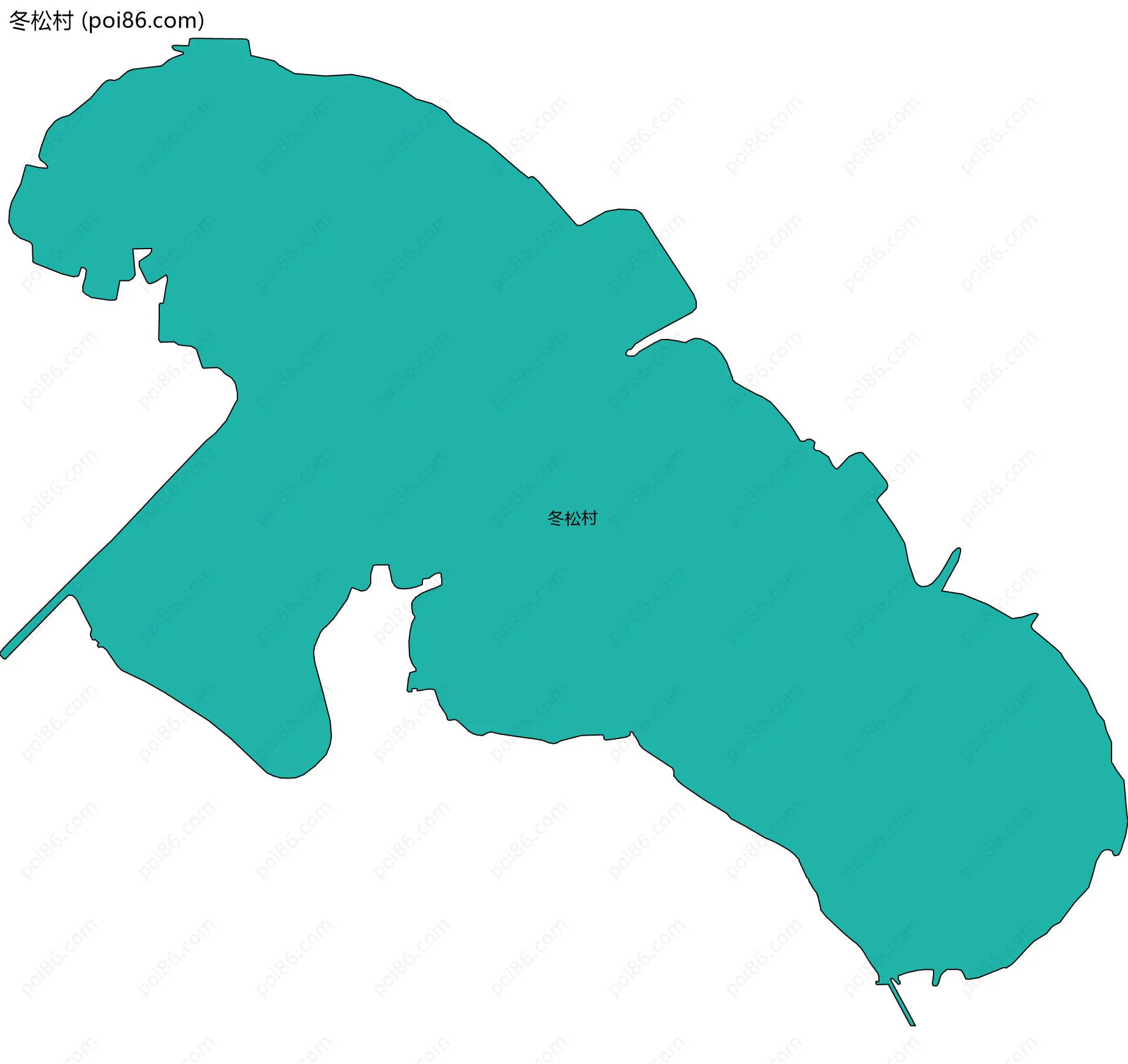 冬松村边界地图