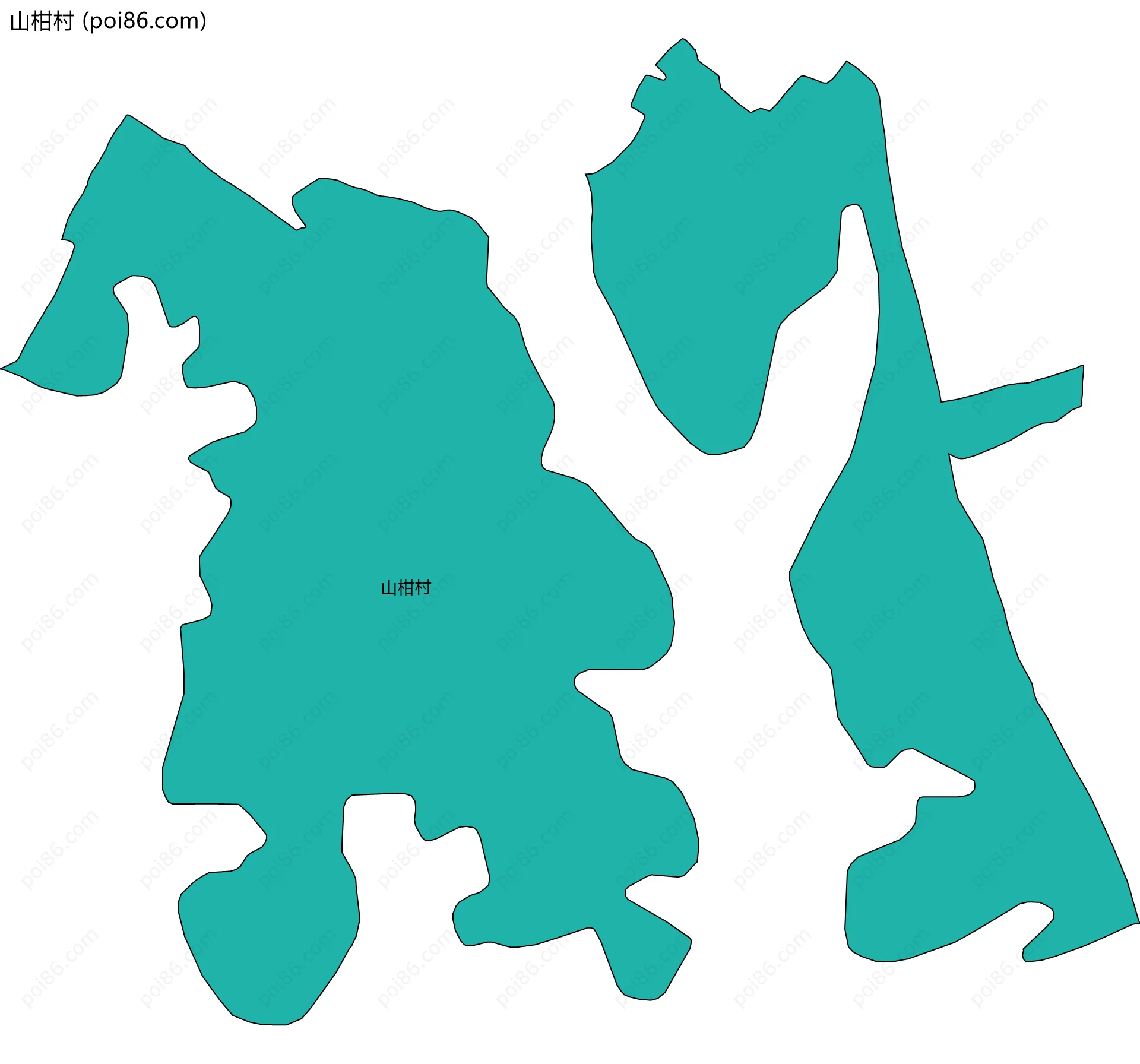 山柑村边界地图