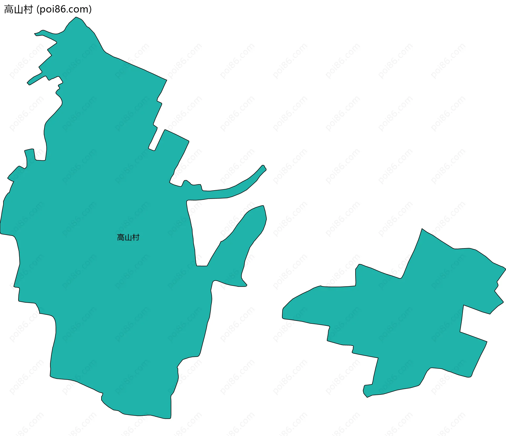 高山村边界地图