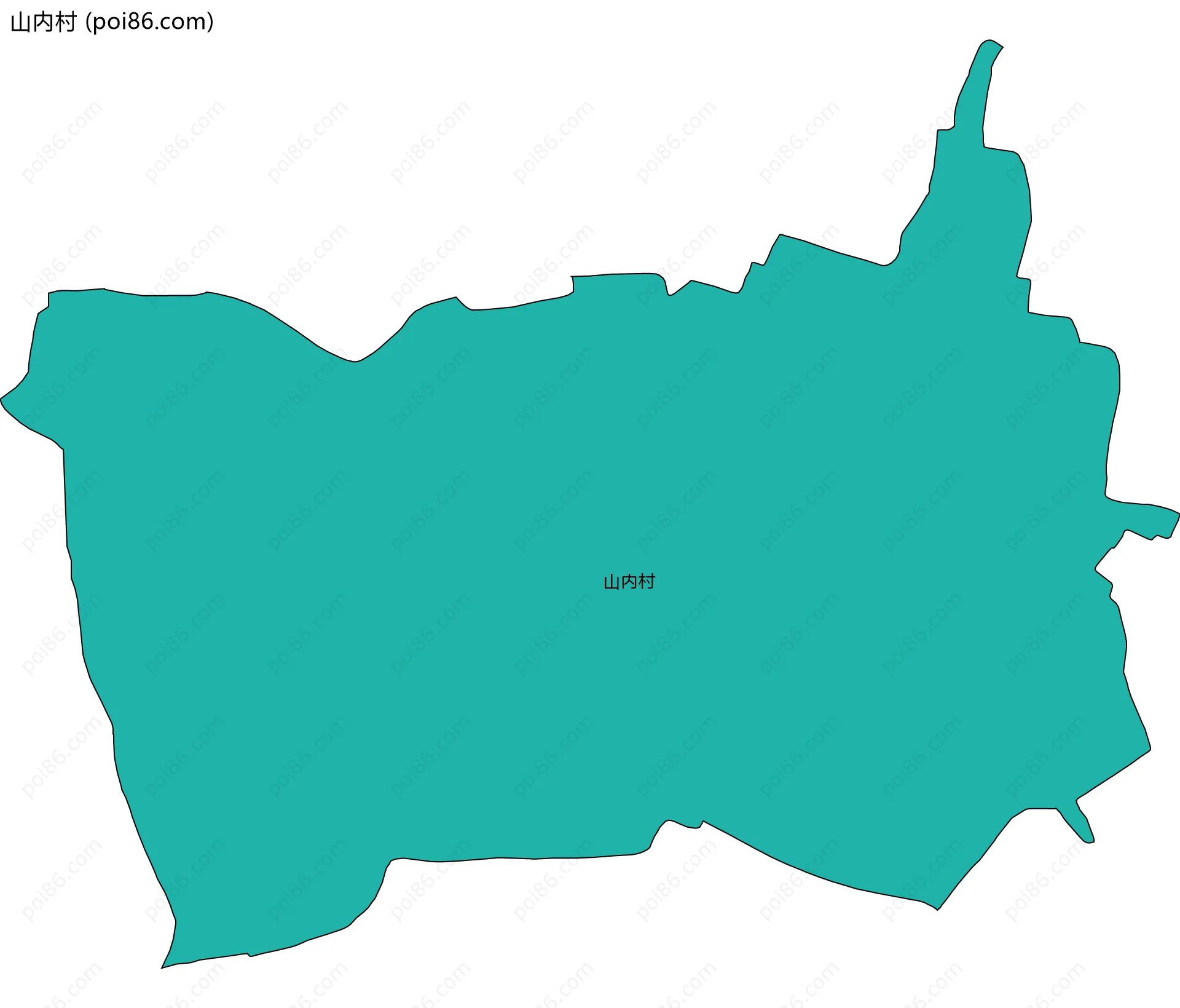 山内村边界地图