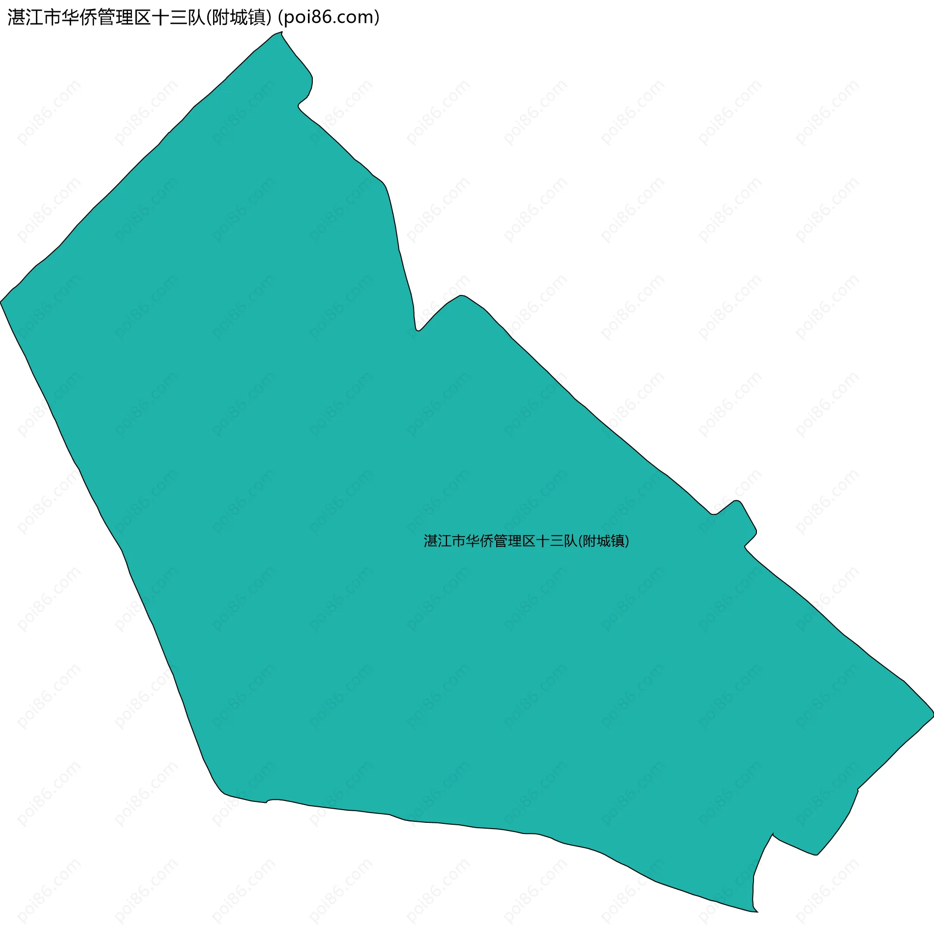 湛江市华侨管理区十三队(附城镇)边界地图