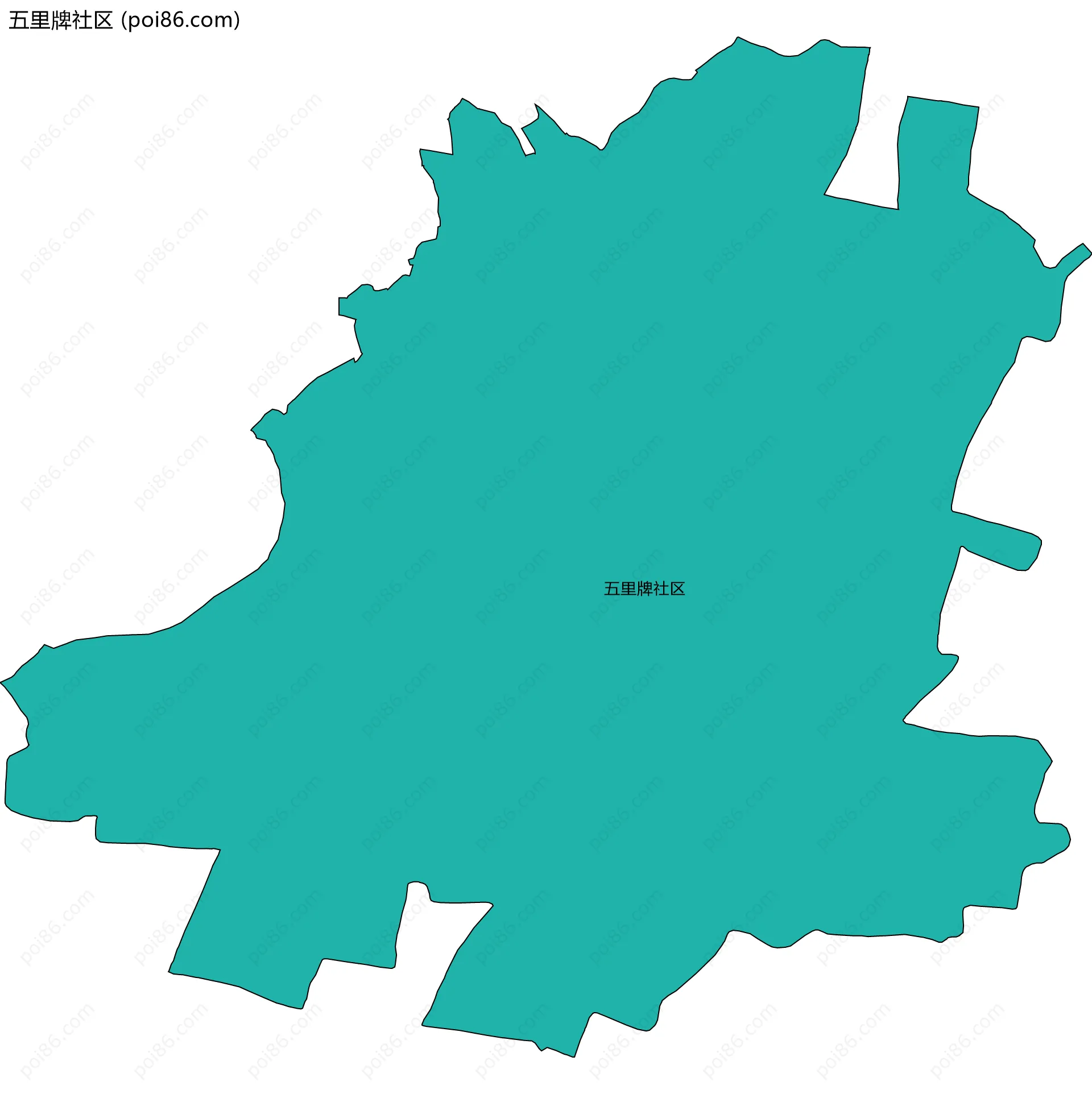 五里牌社区边界地图