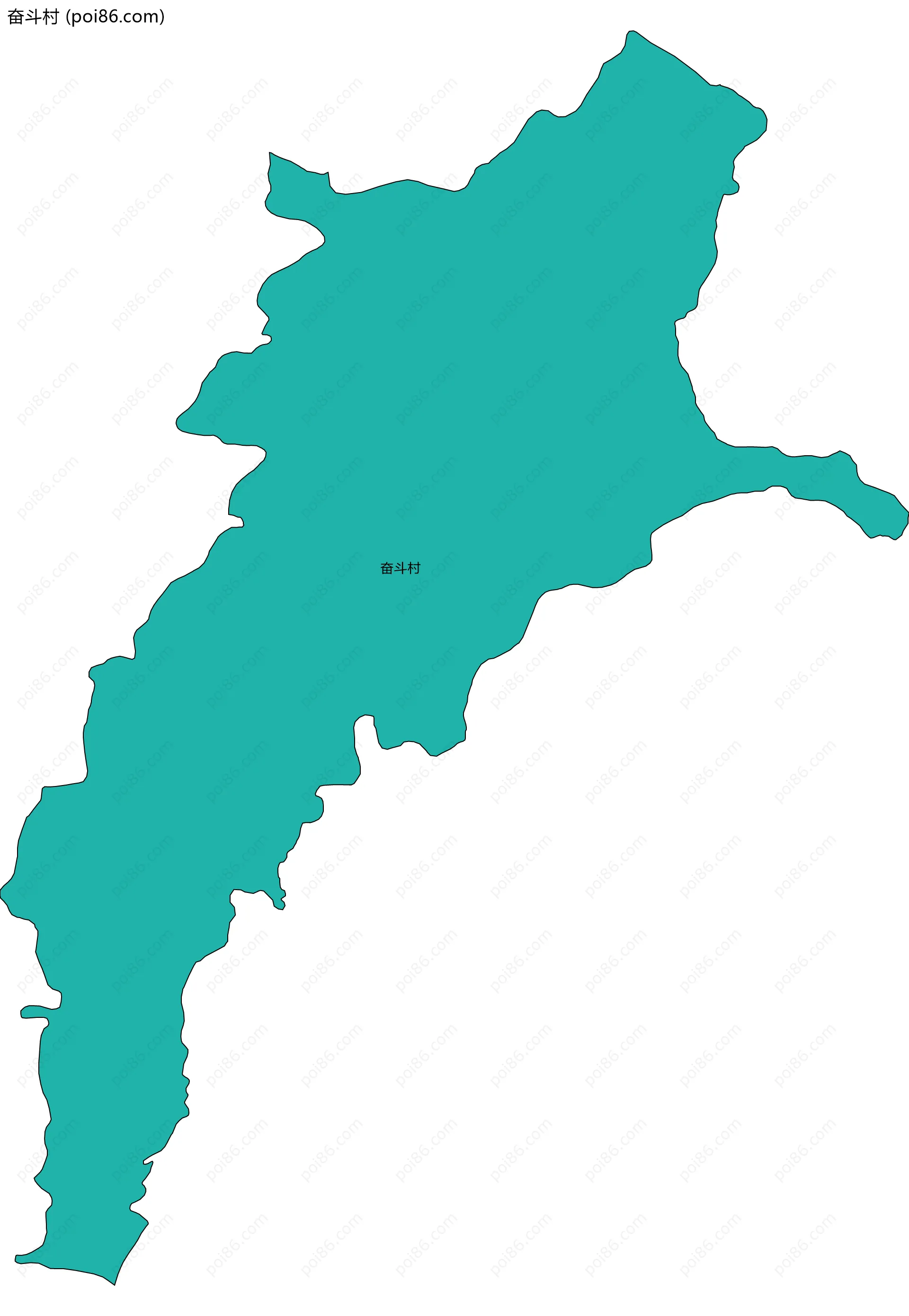 奋斗村边界地图