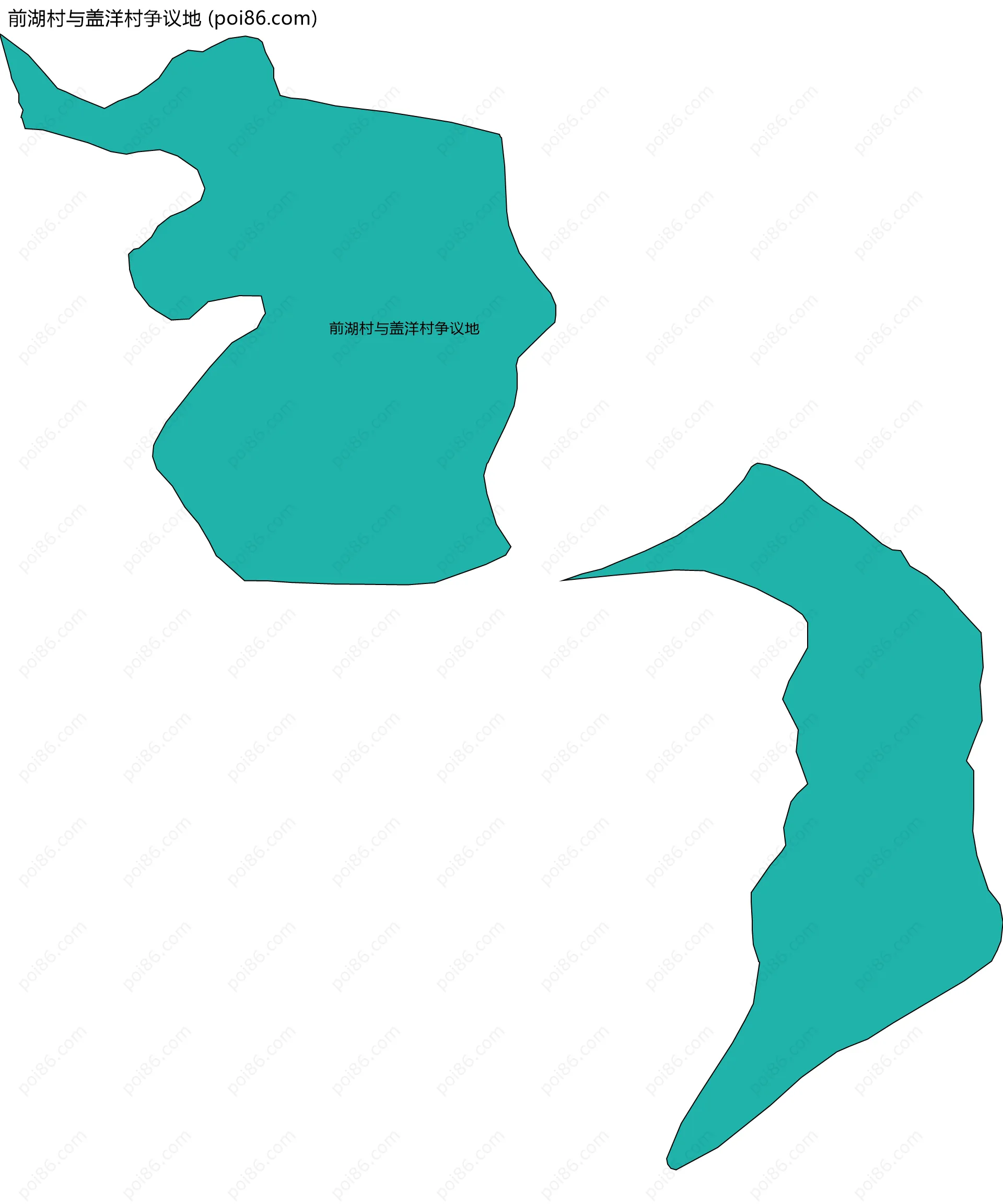 前湖村与盖洋村争议地边界地图