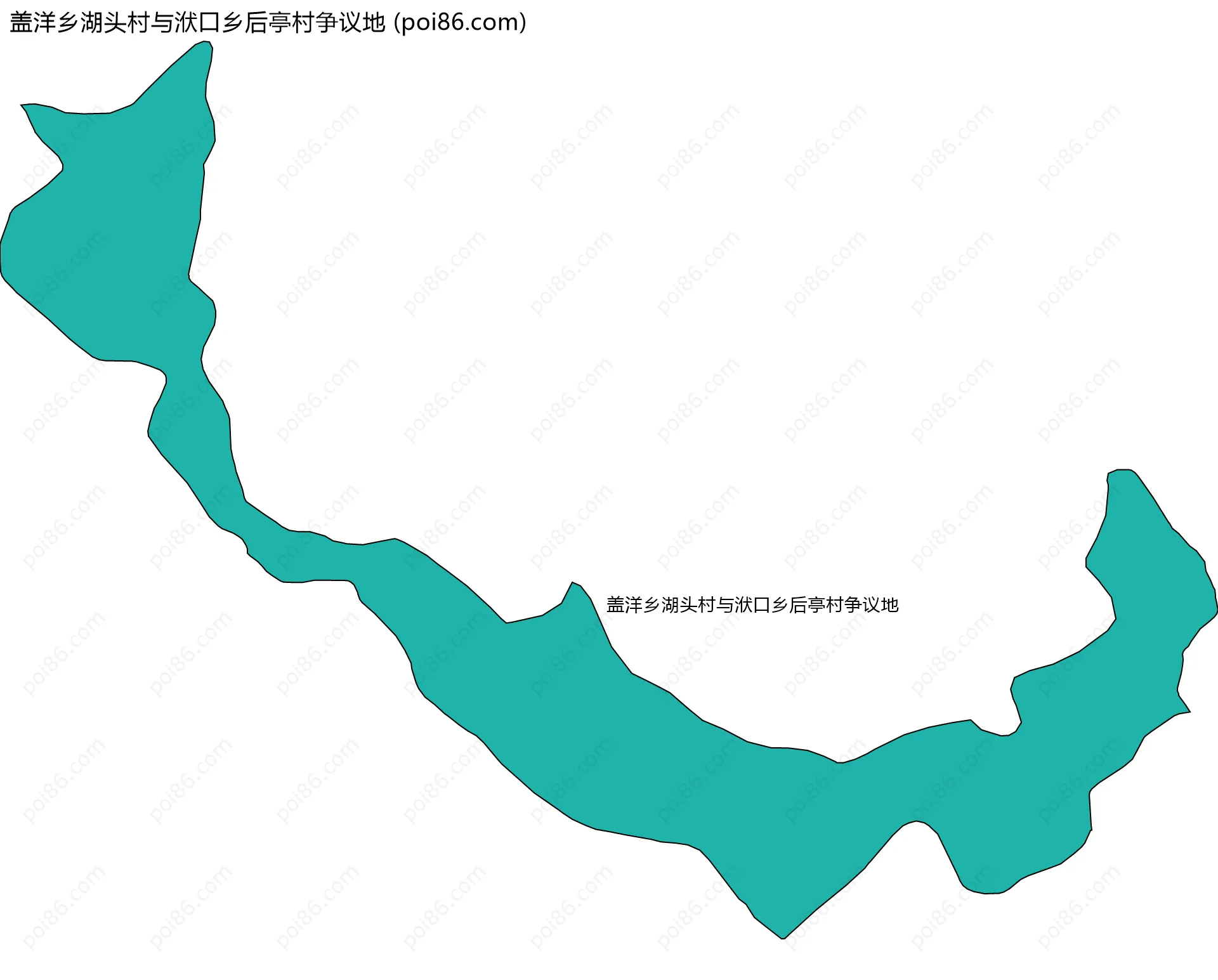 盖洋乡湖头村与洑口乡后亭村争议地边界地图