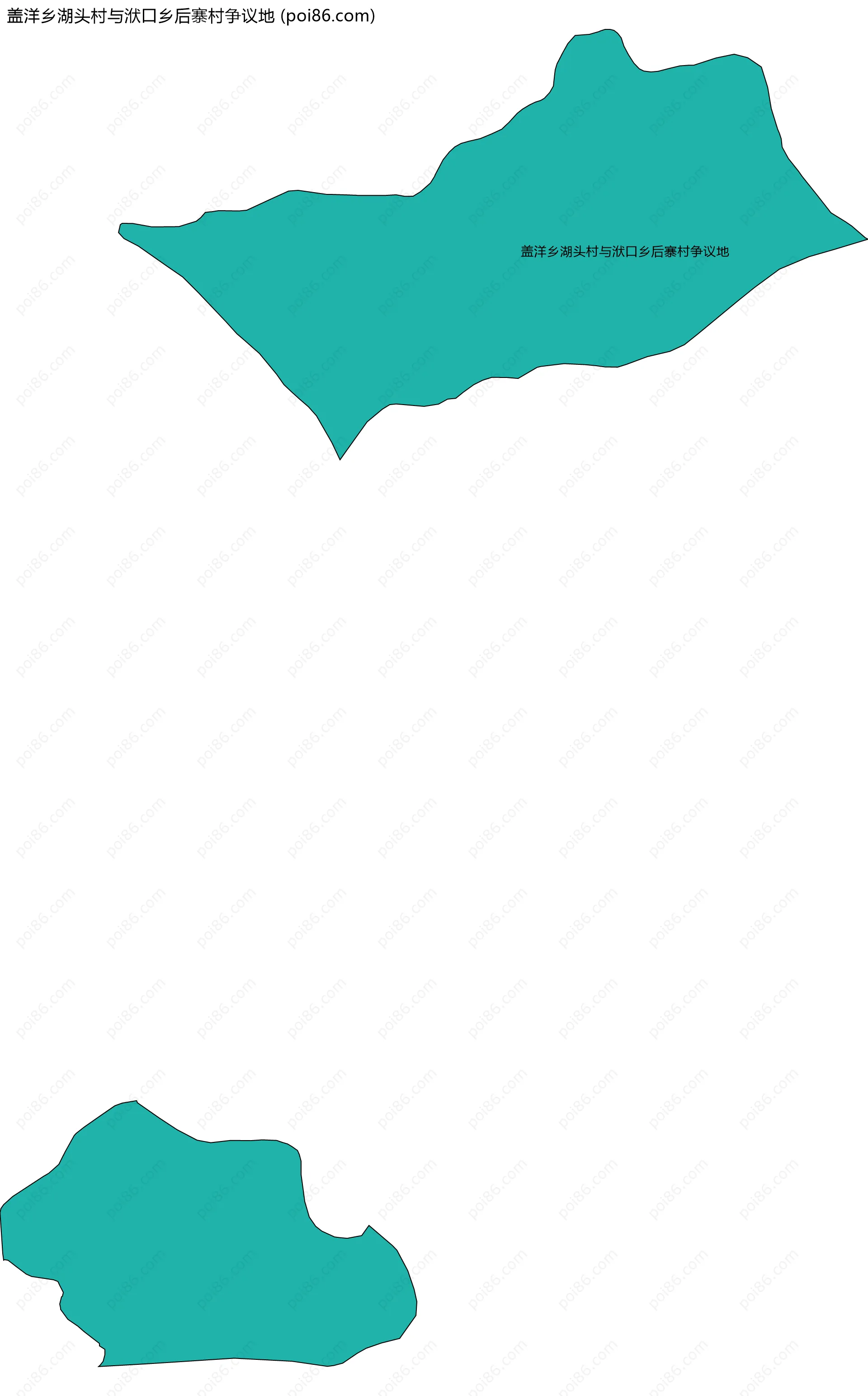 盖洋乡湖头村与洑口乡后寨村争议地边界地图