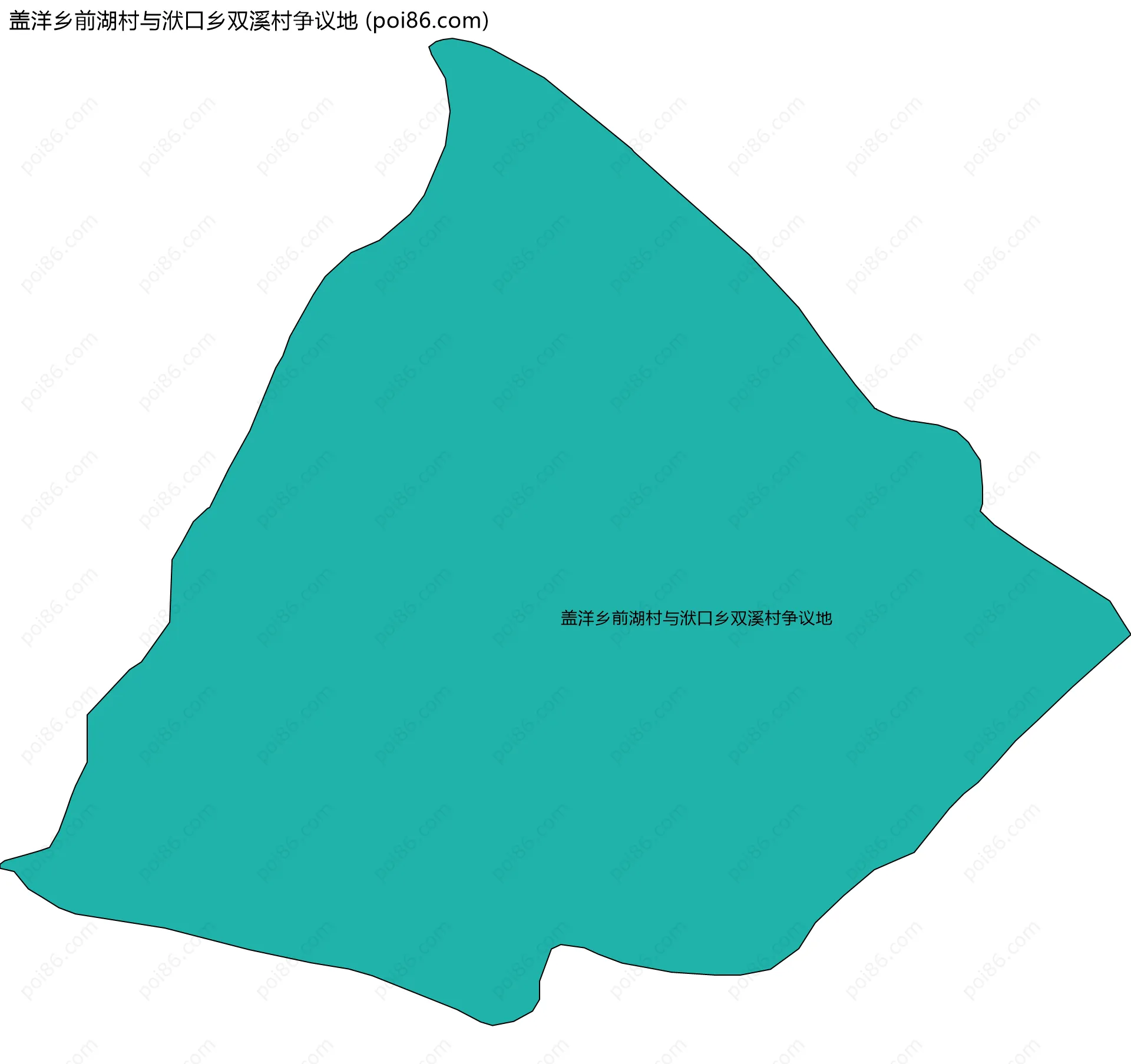 盖洋乡前湖村与洑口乡双溪村争议地边界地图