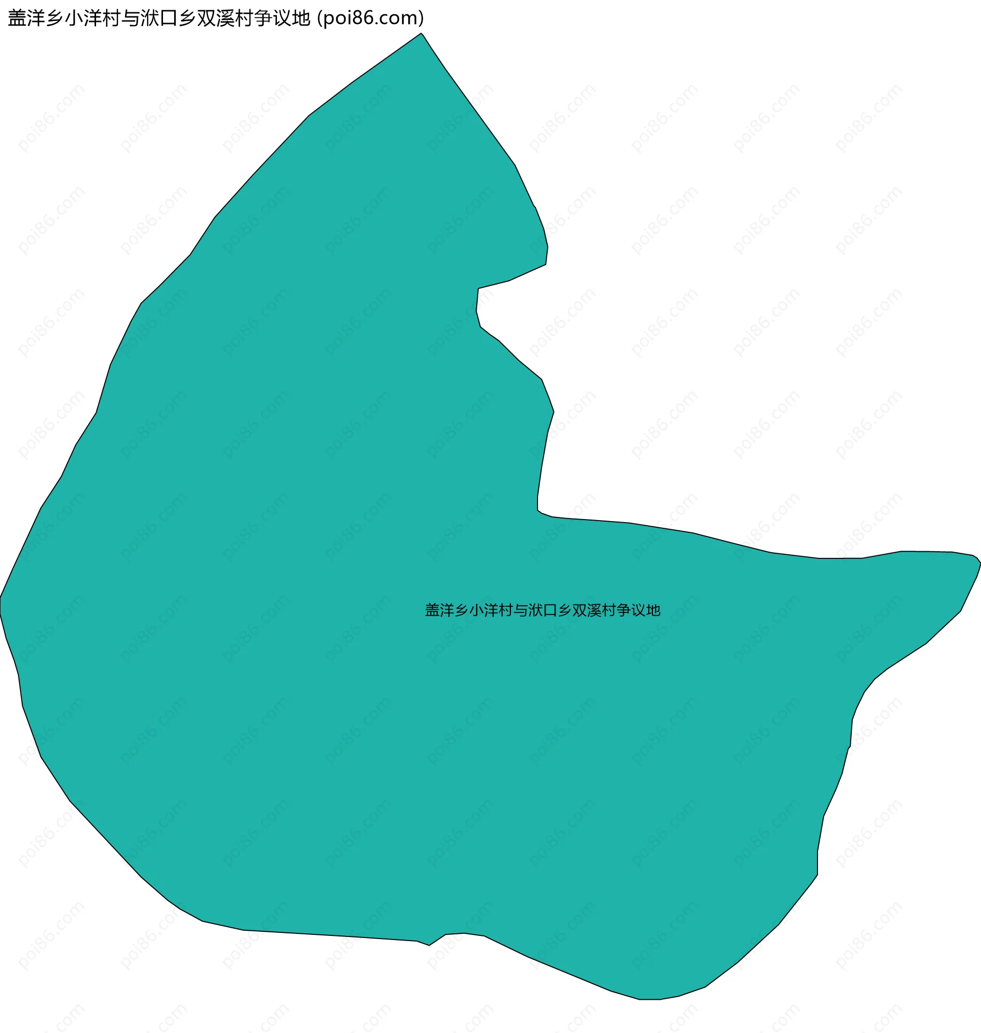 盖洋乡小洋村与洑口乡双溪村争议地边界地图