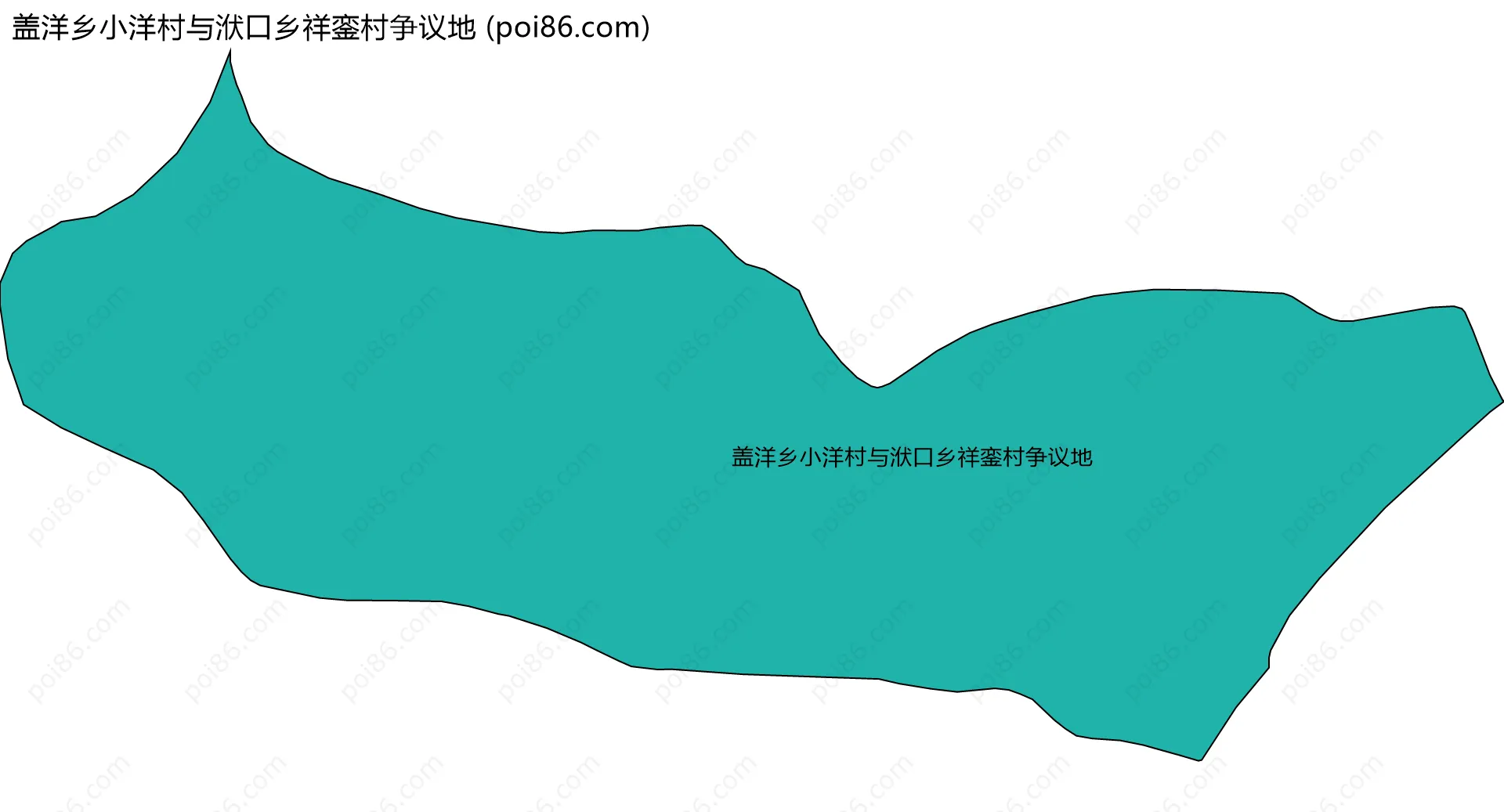 盖洋乡小洋村与洑口乡祥銮村争议地边界地图