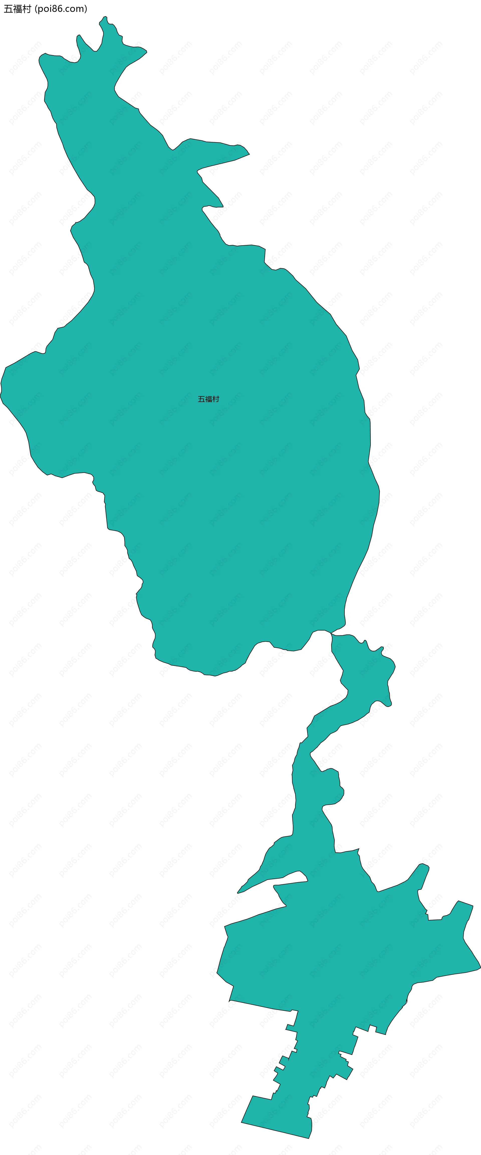 五福村边界地图