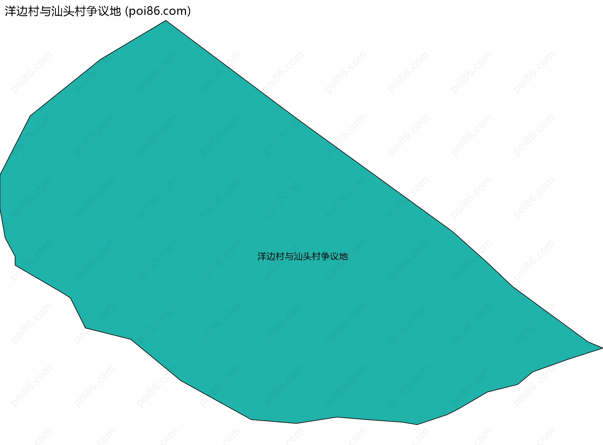 洋边村与汕头村争议地边界地图