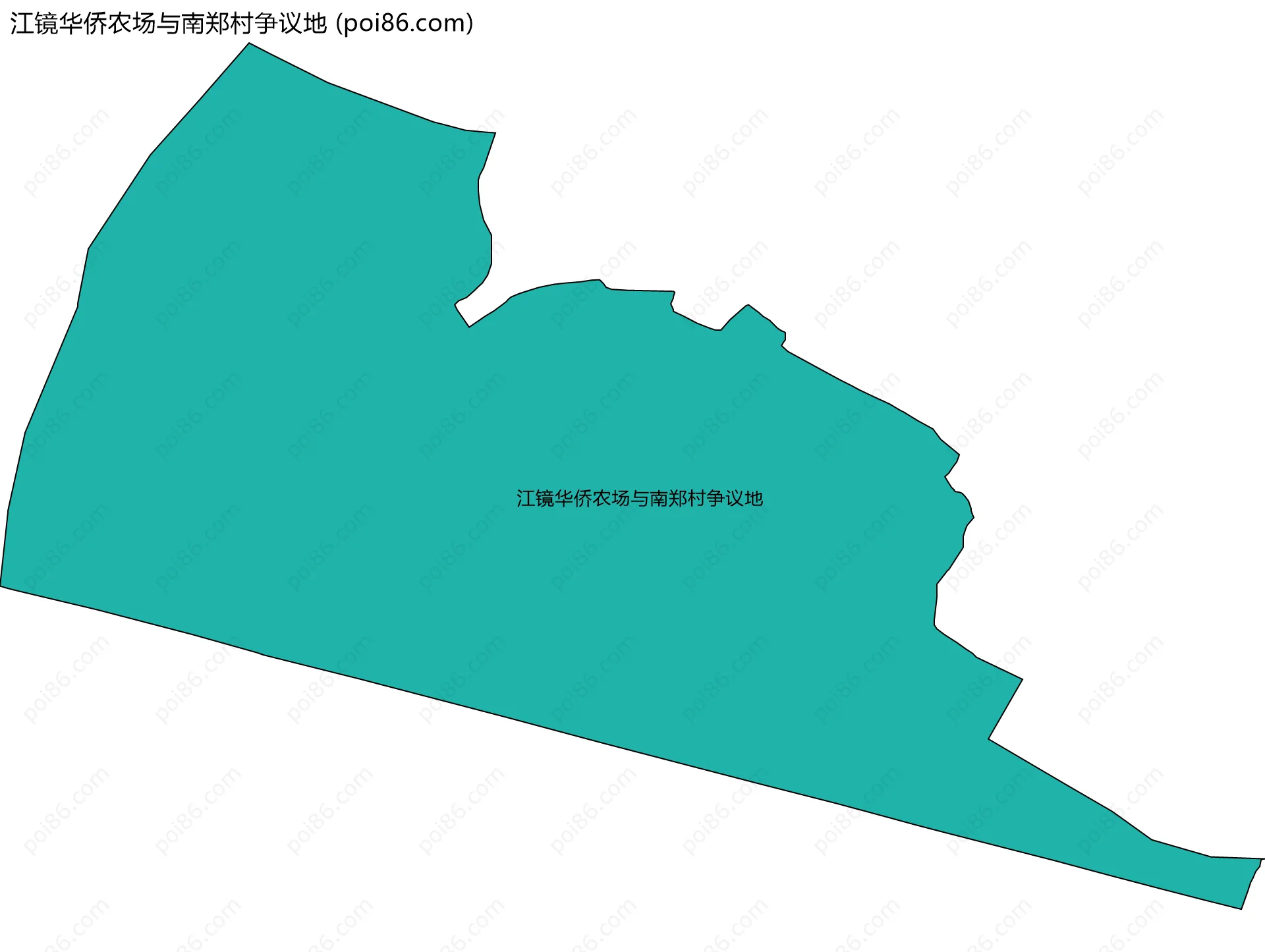 江镜华侨农场与南郑村争议地边界地图