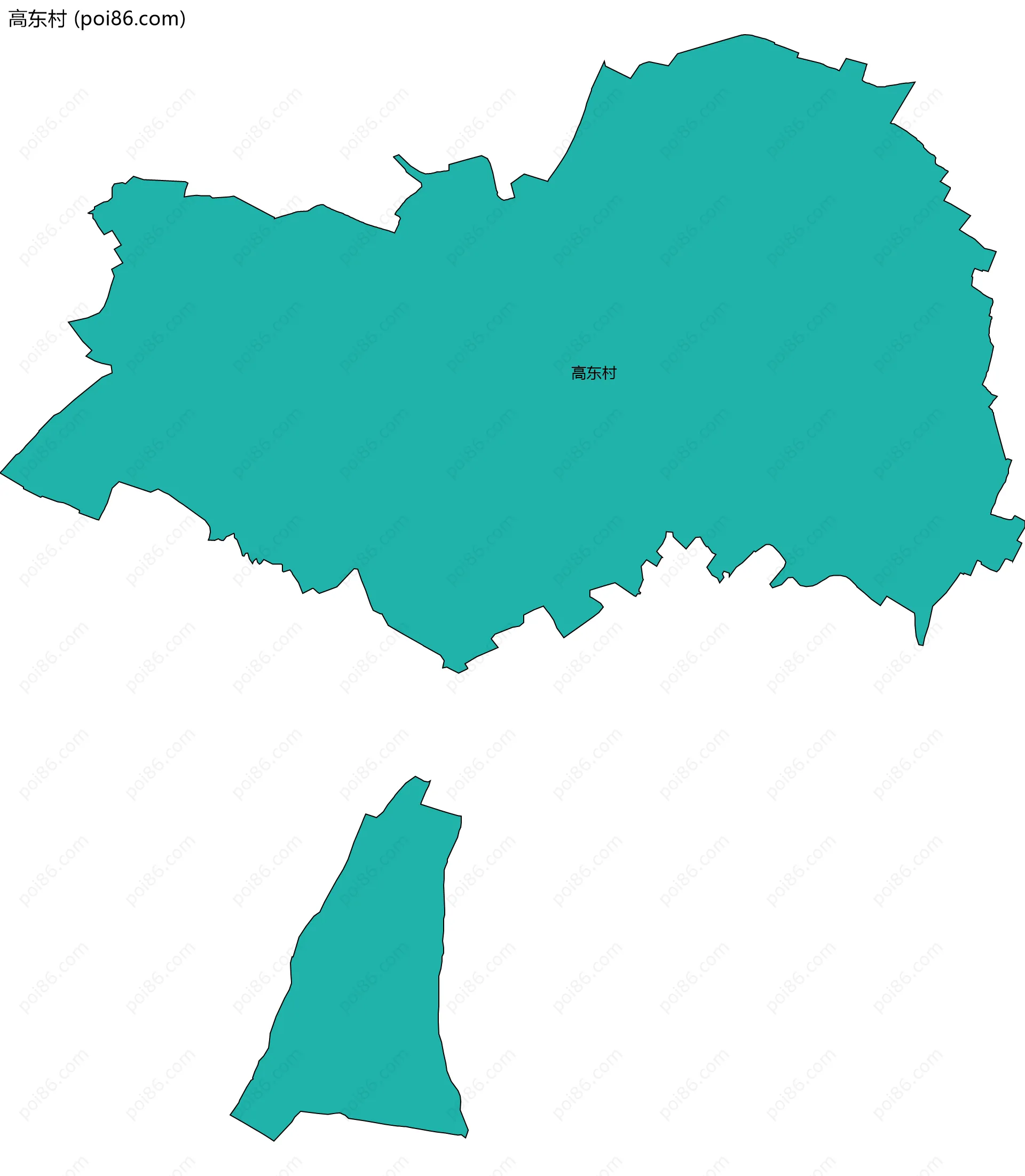 高东村边界地图