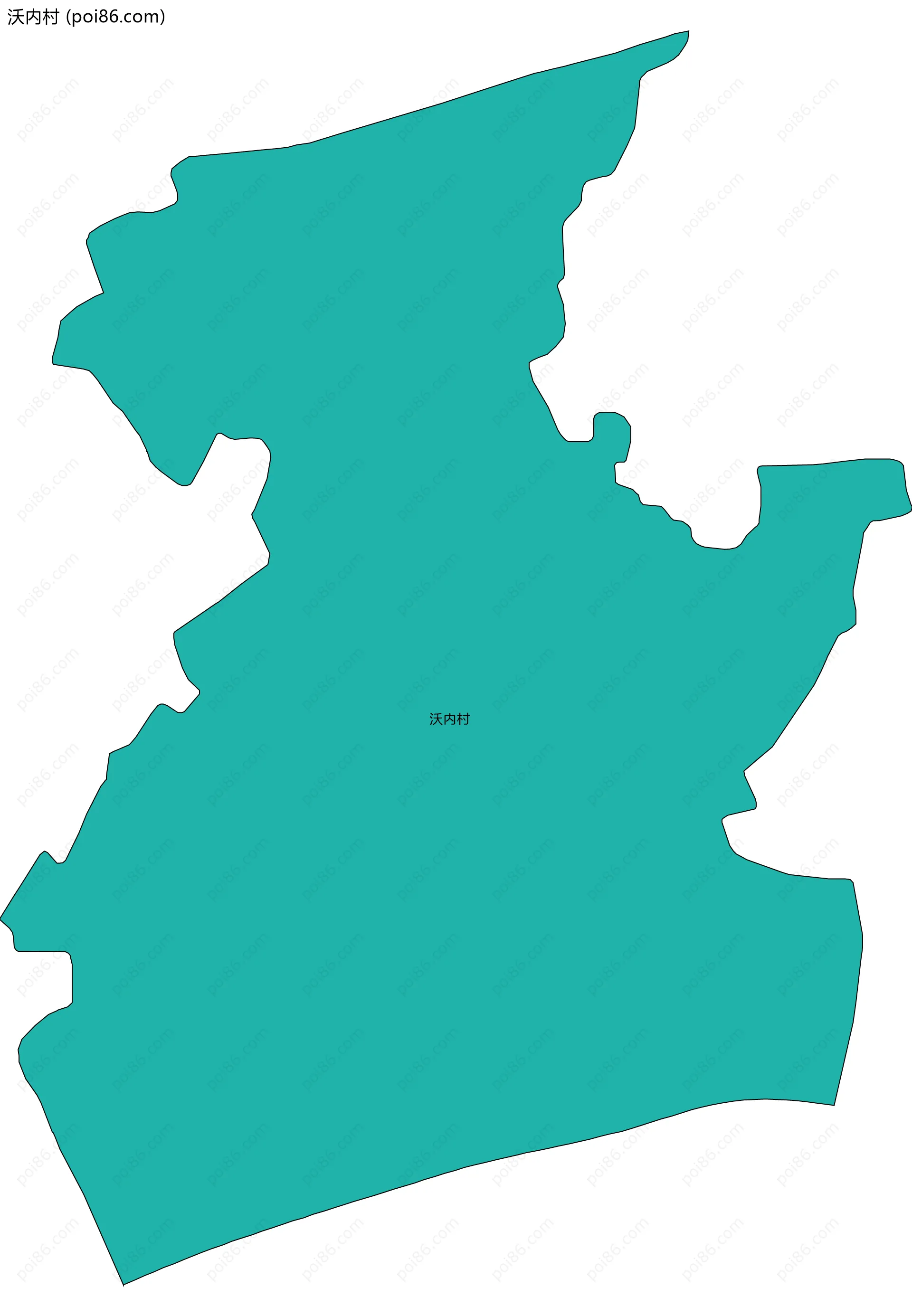 沃内村边界地图