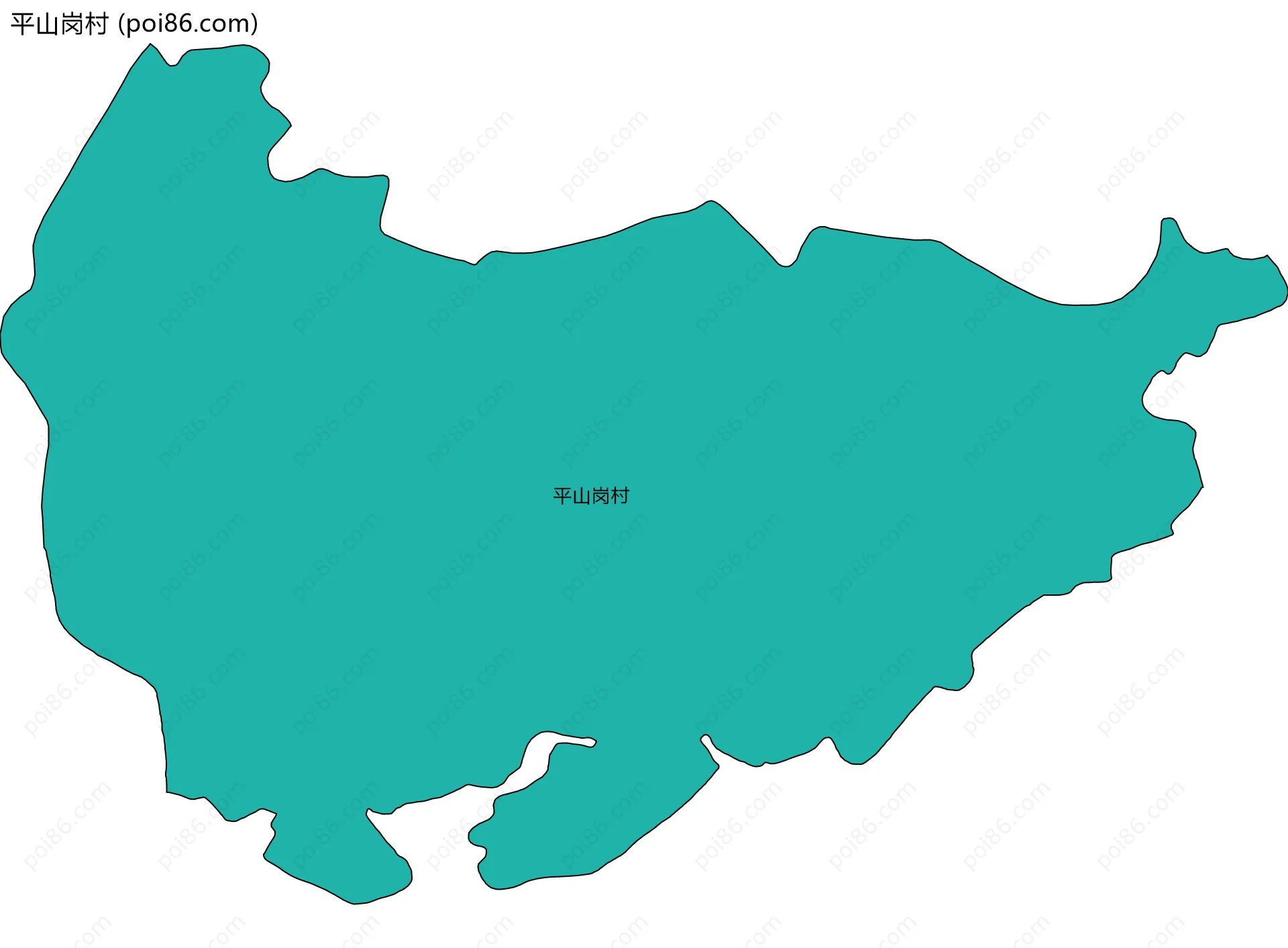 平山岗村边界地图