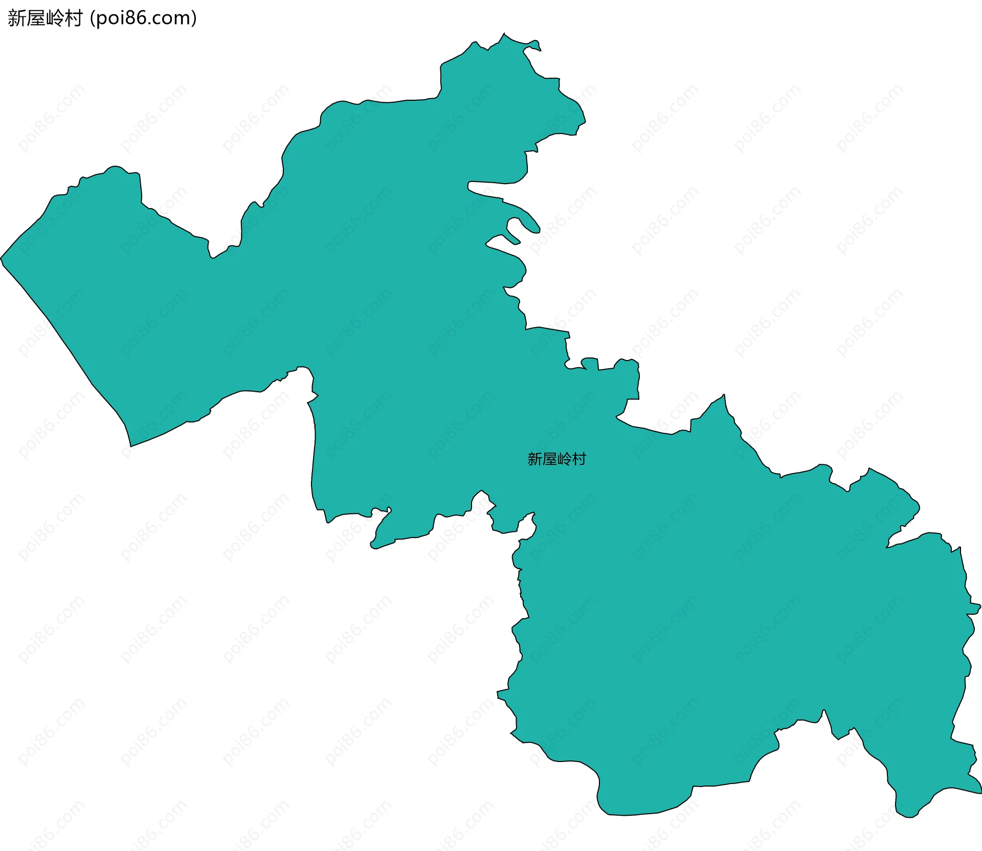 新屋岭村边界地图