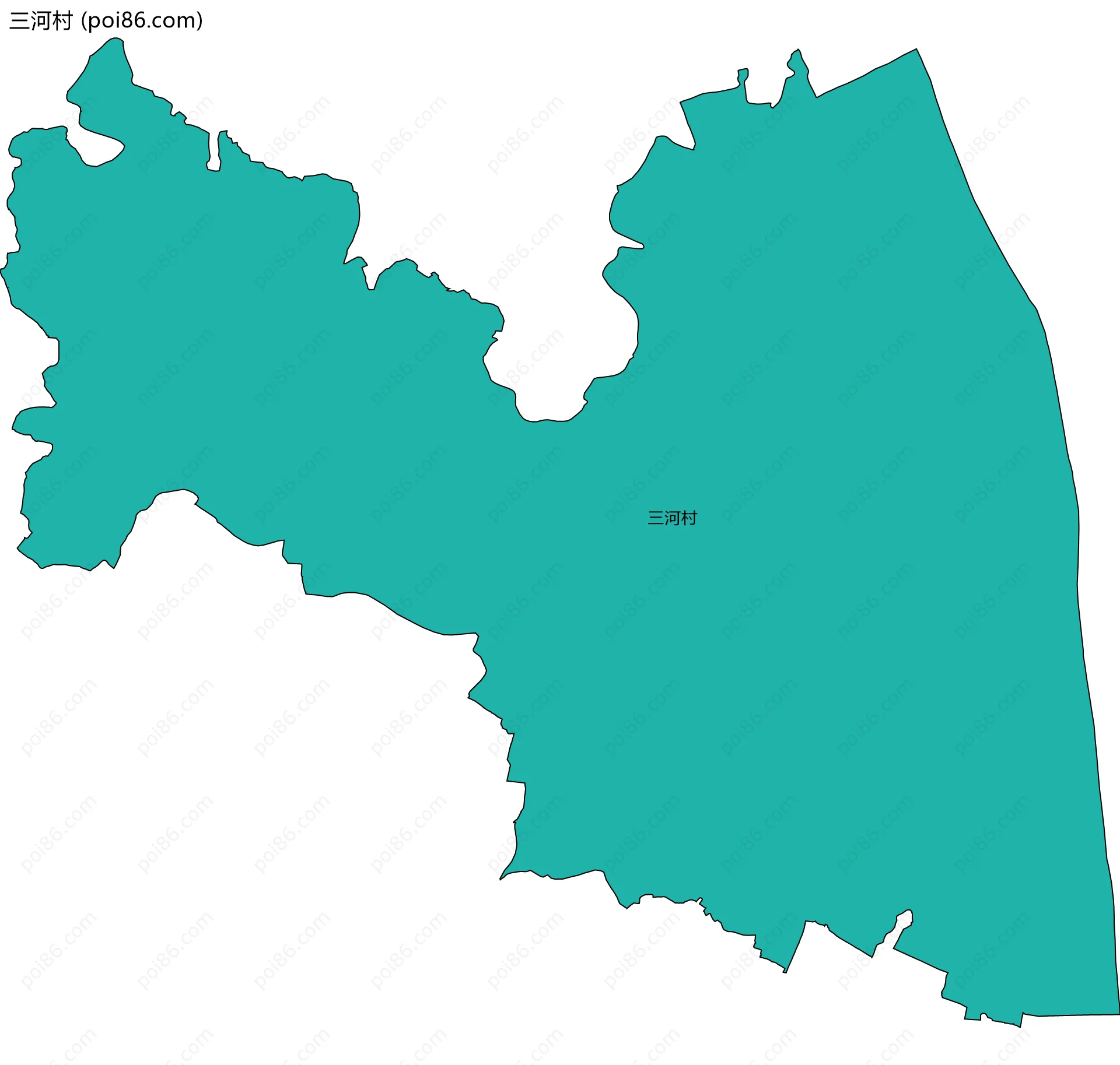 三河村边界地图
