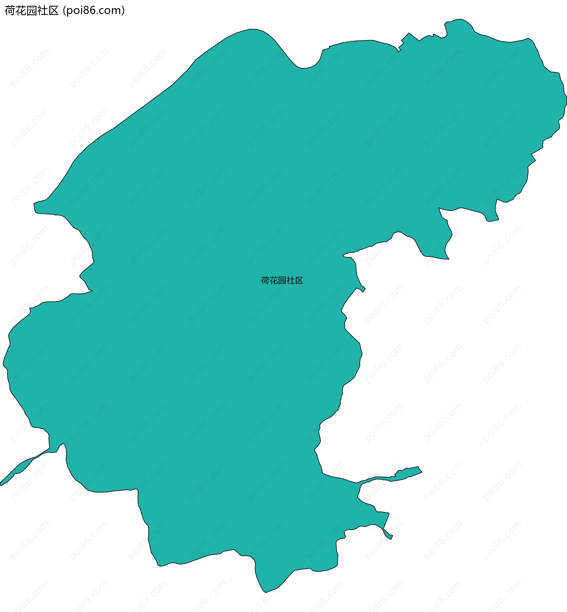 荷花园社区边界地图