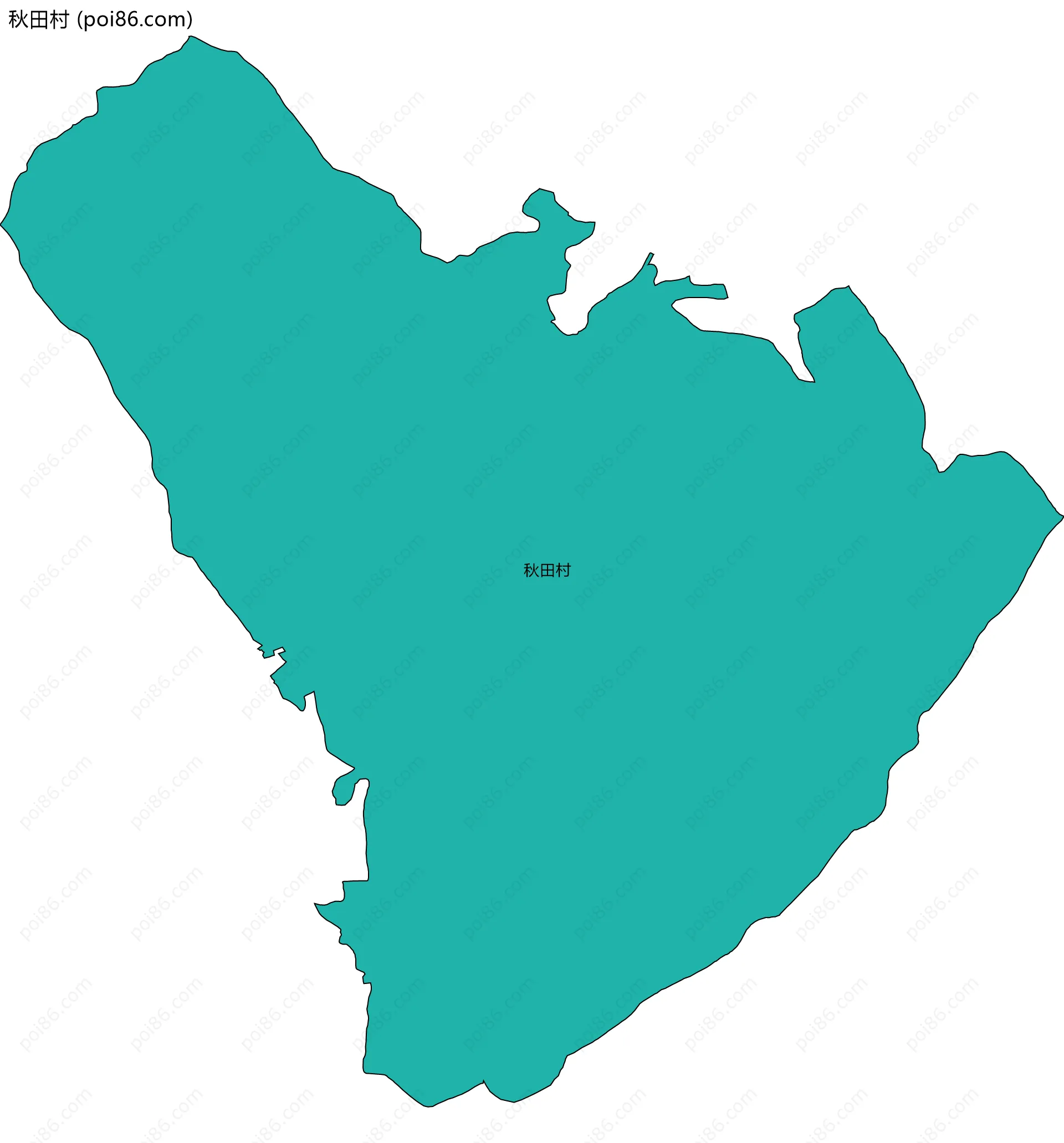 秋田村边界地图