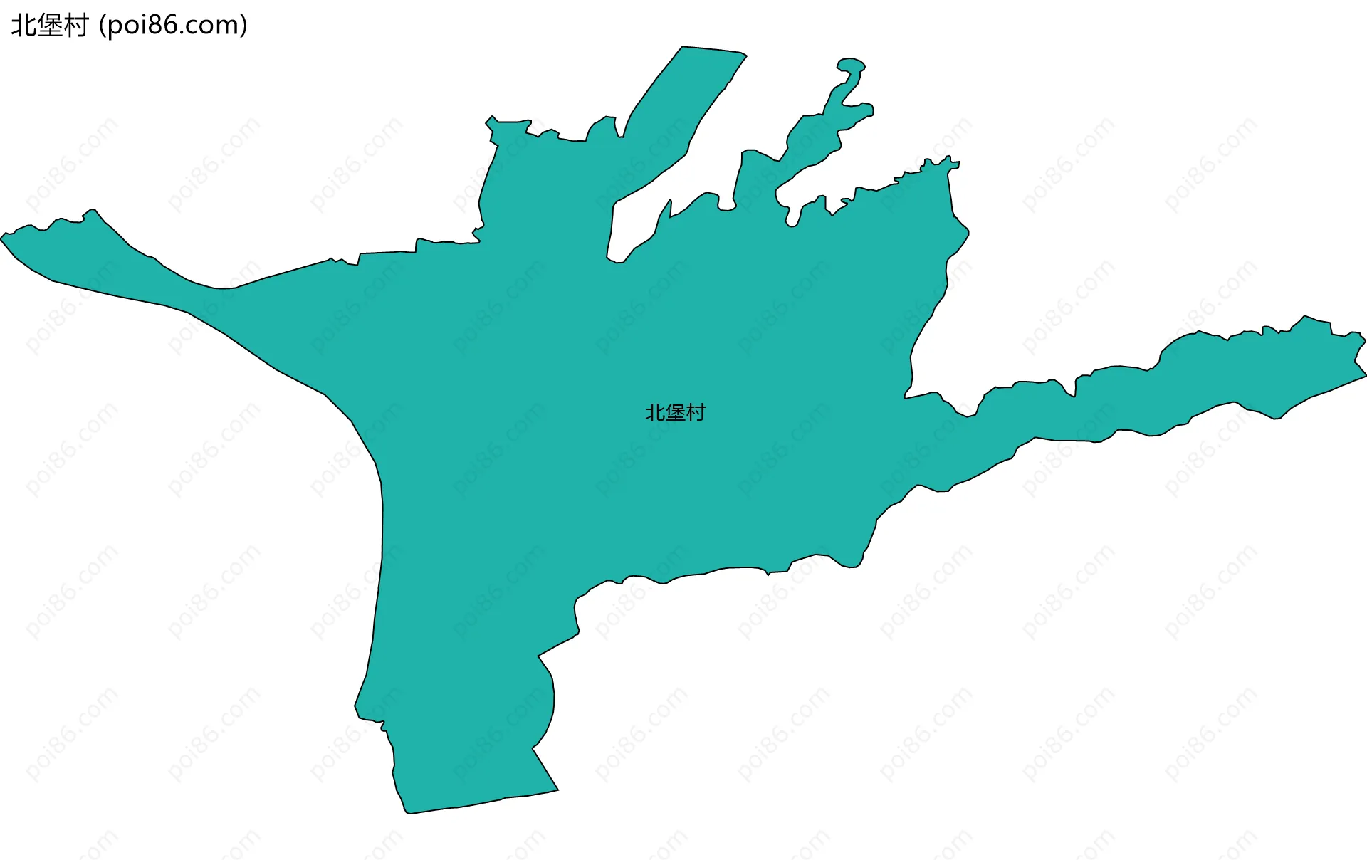 北堡村边界地图