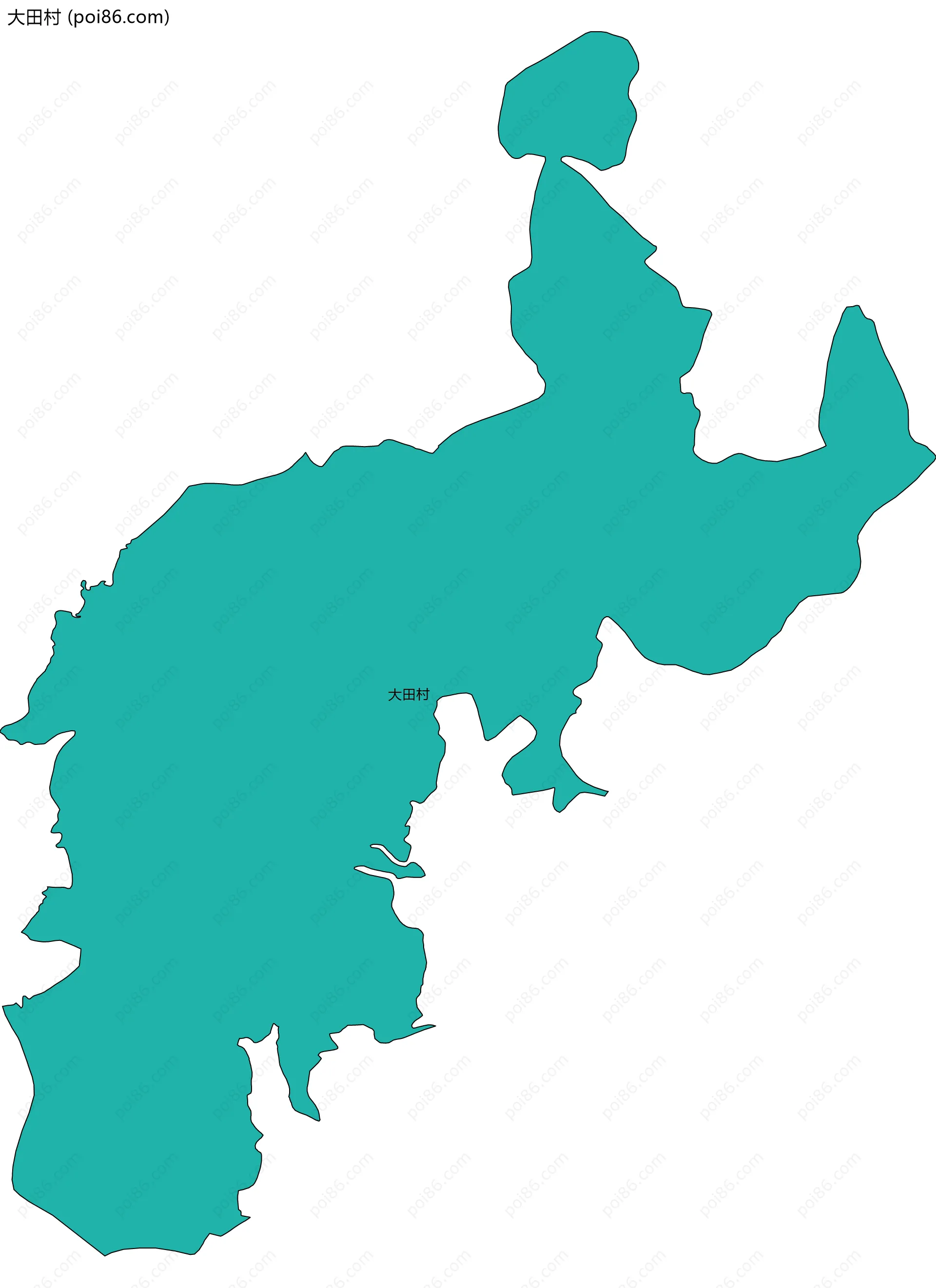 大田村边界地图