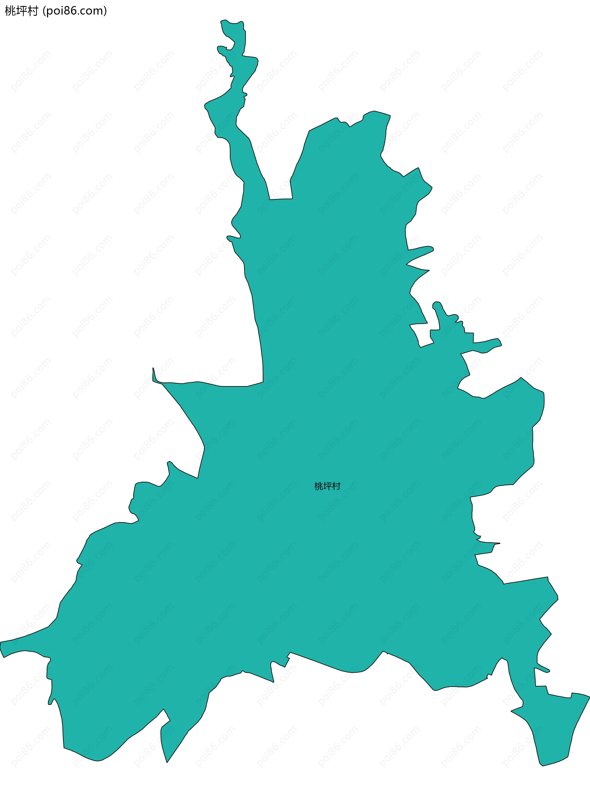 桃坪村边界地图