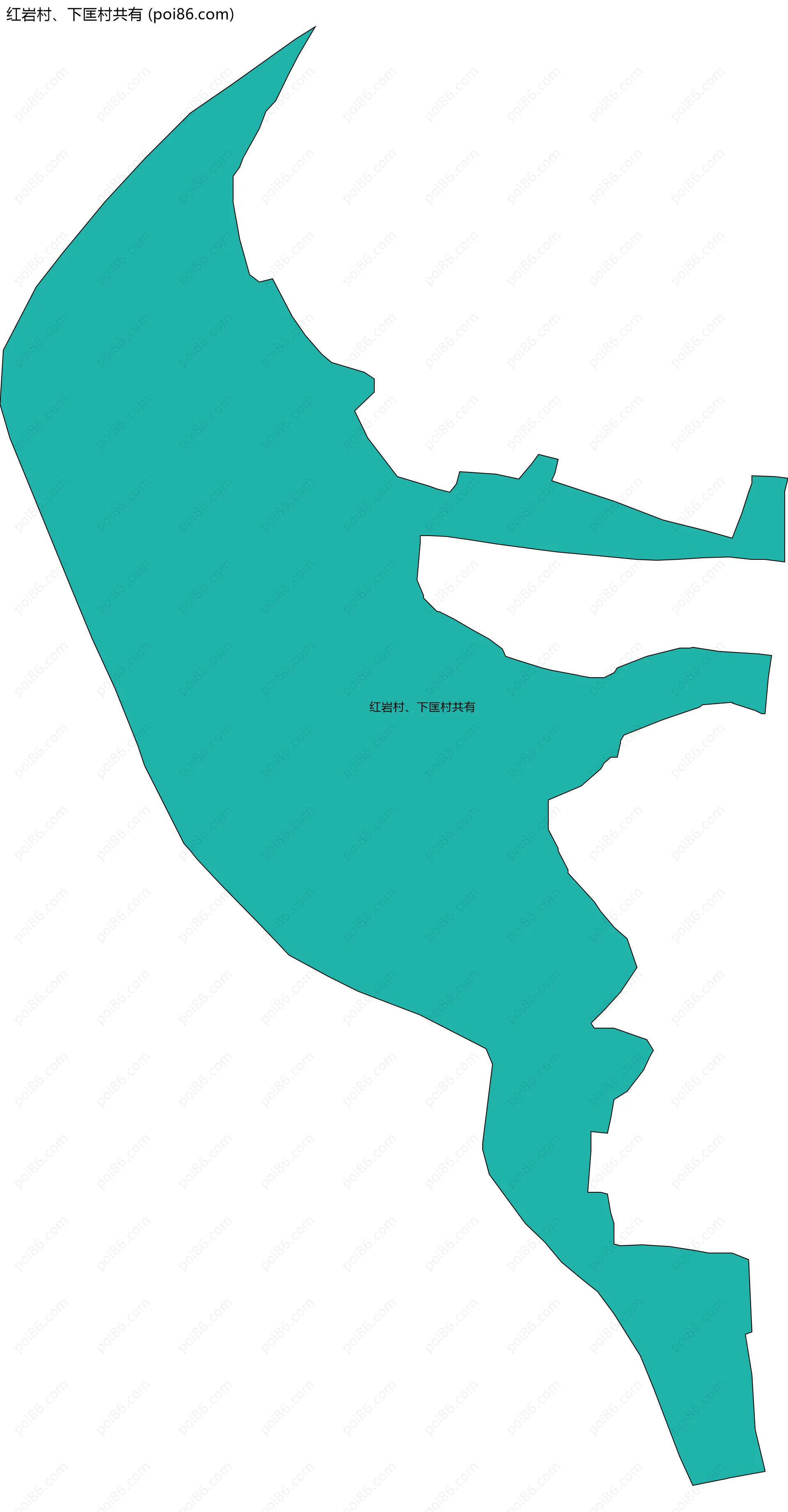 红岩村、下匡村共有边界地图