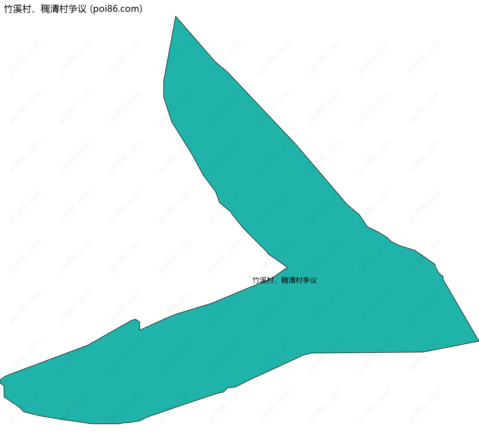 竹溪村、稠清村争议边界地图