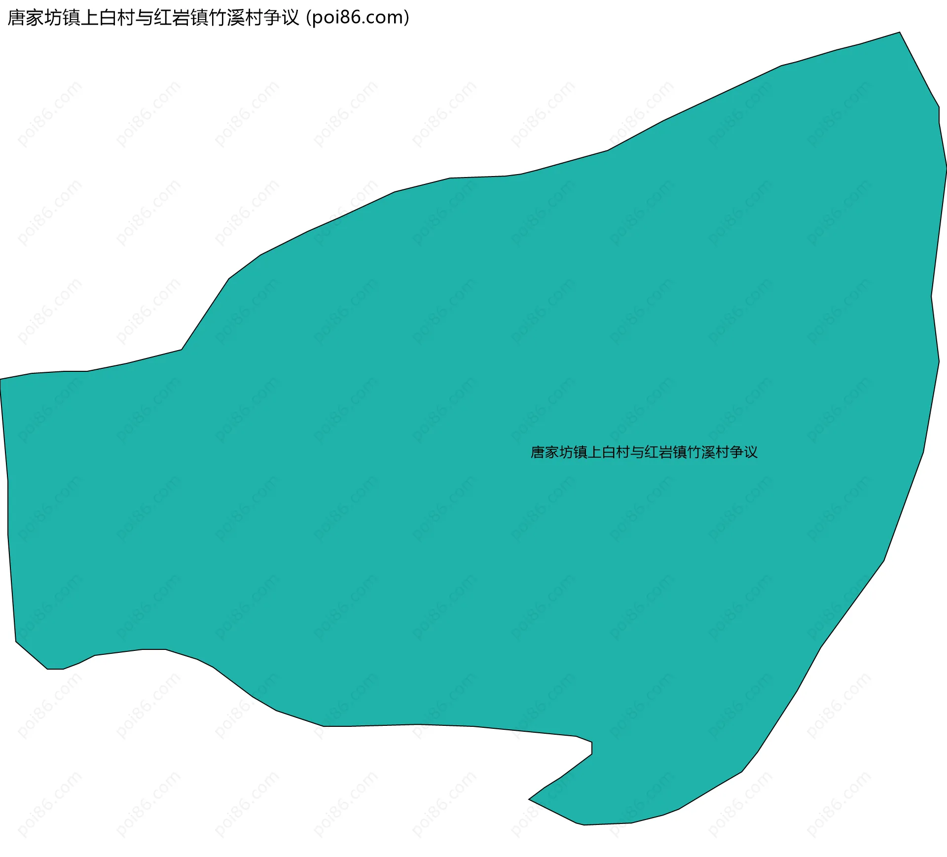 唐家坊镇上白村与红岩镇竹溪村争议边界地图