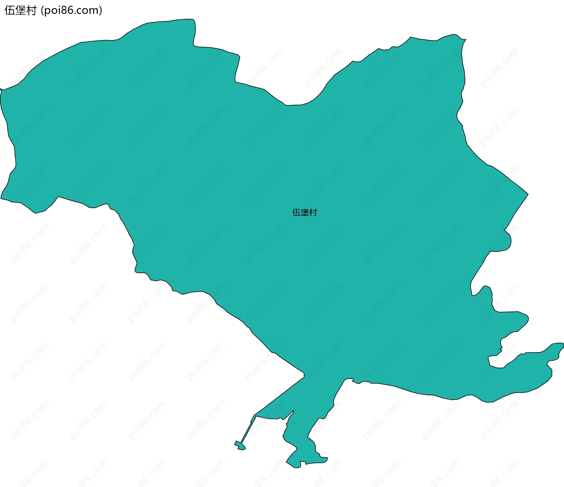 伍堡村边界地图