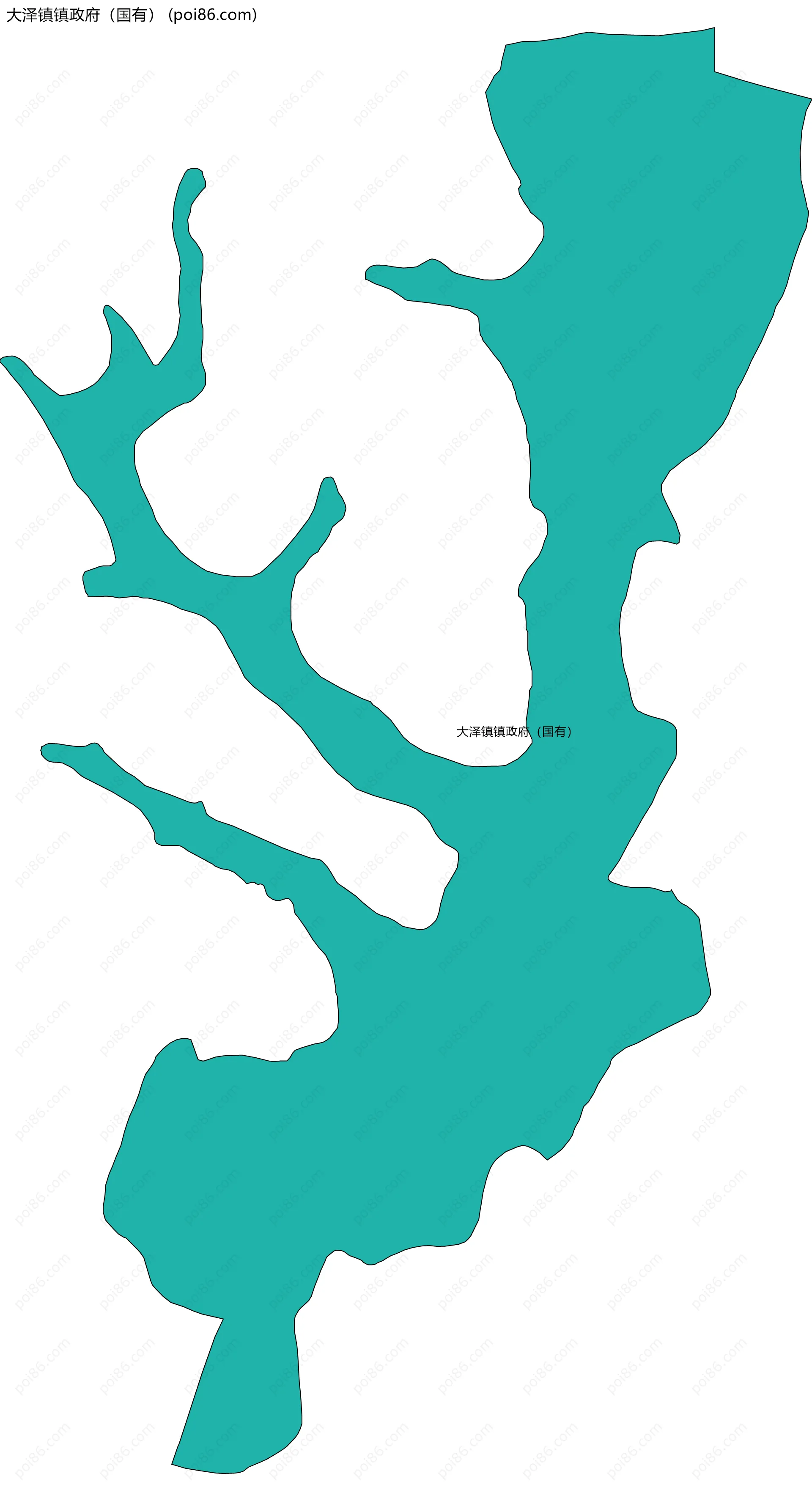 大泽镇镇政府（国有）边界地图