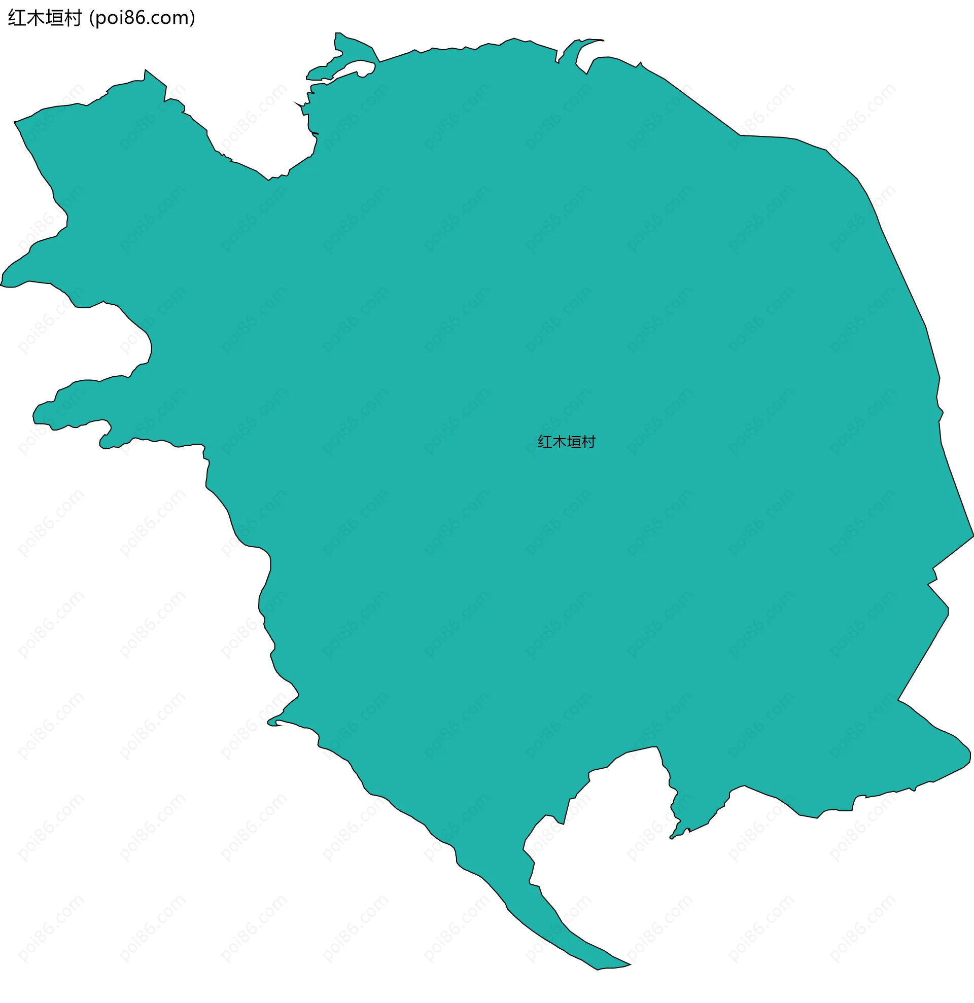 红木垣村边界地图