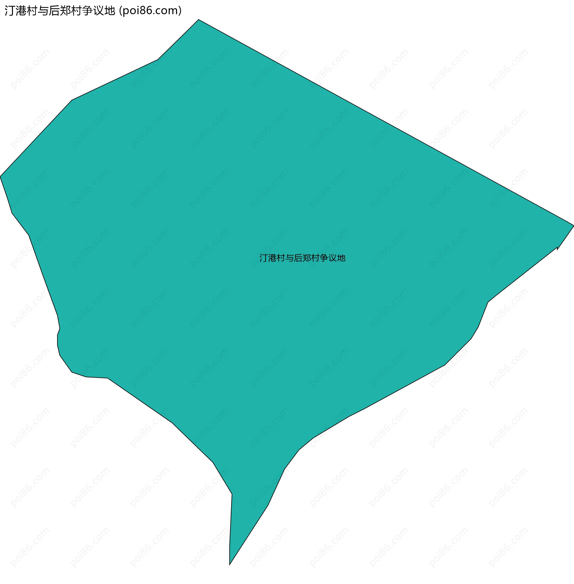 汀港村与后郑村争议地边界地图