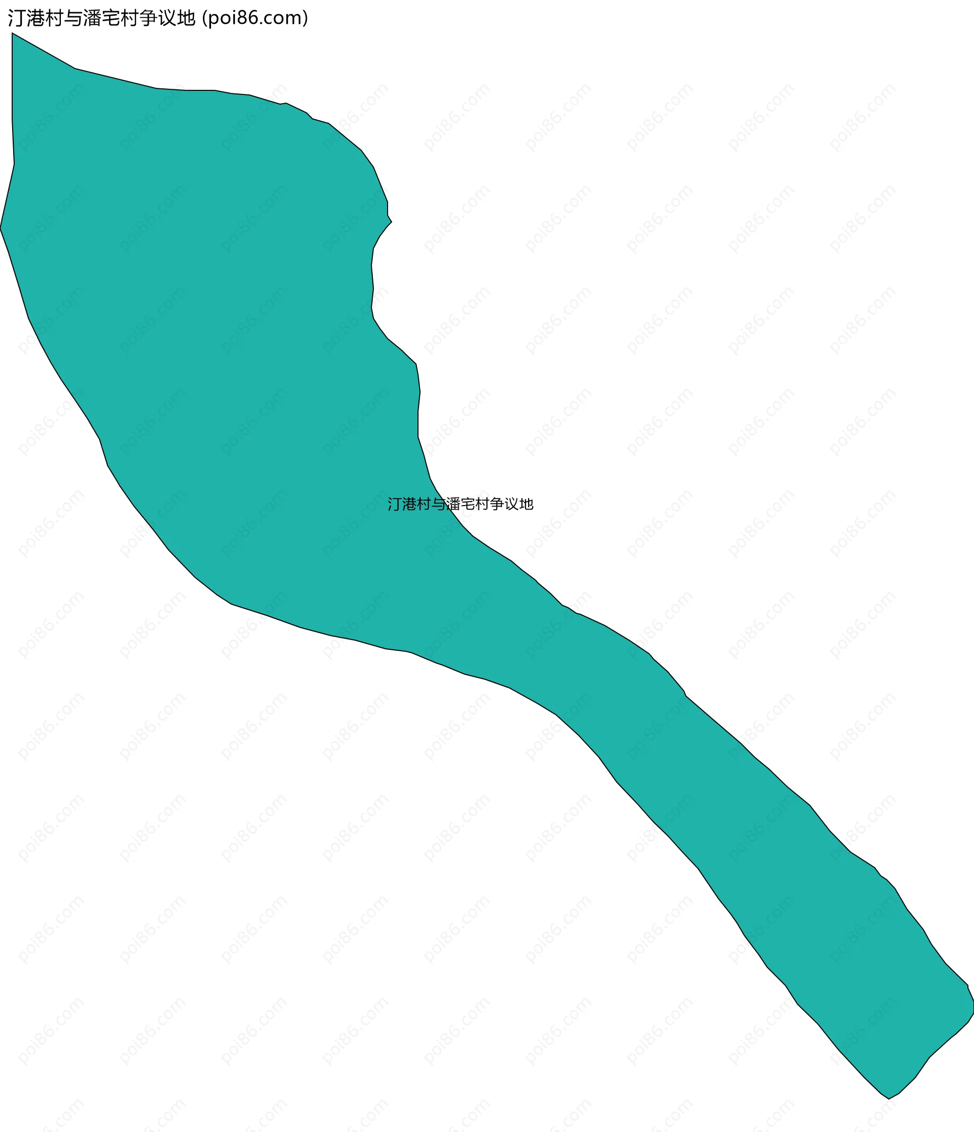 汀港村与潘宅村争议地边界地图