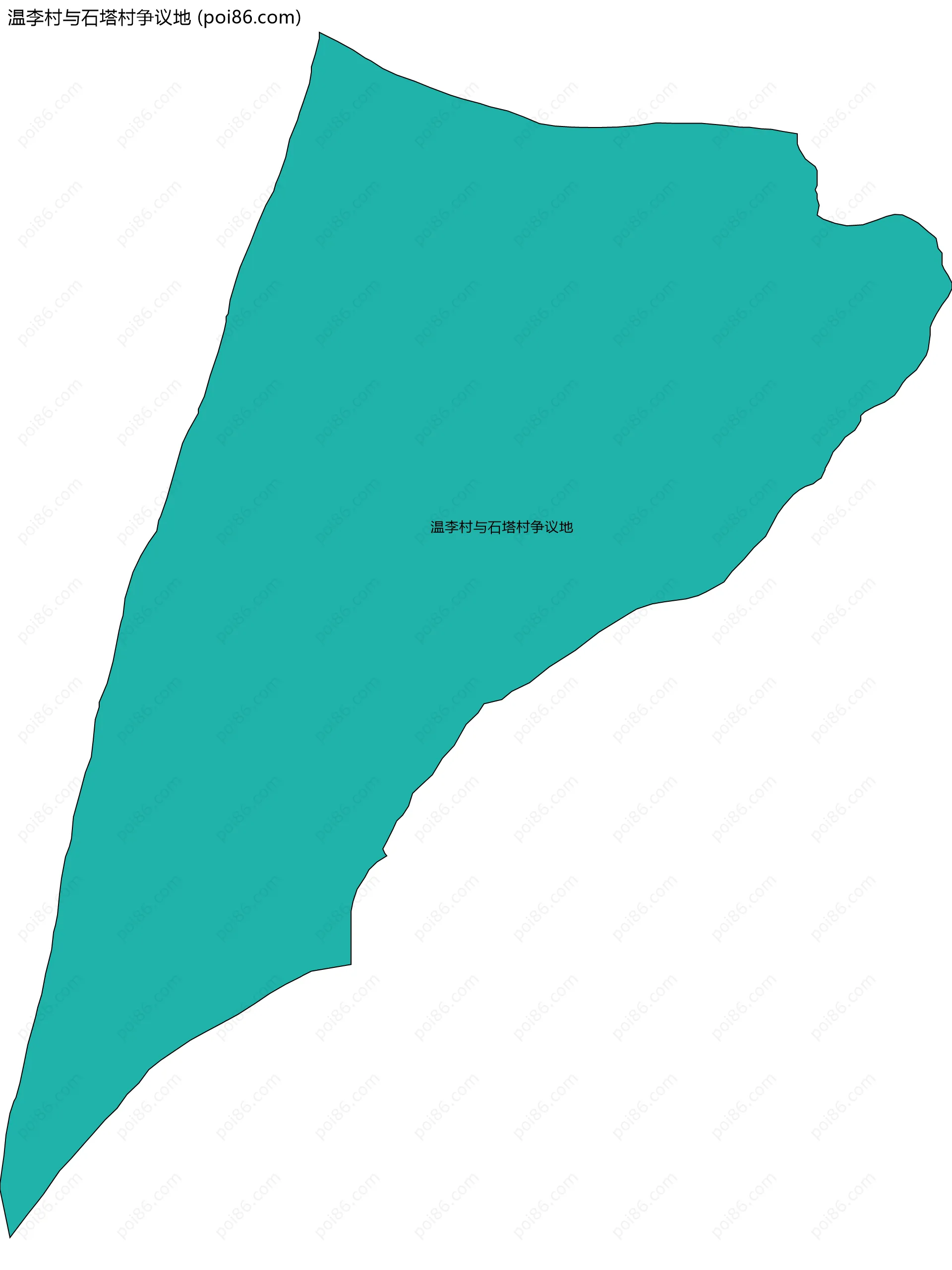 温李村与石塔村争议地边界地图