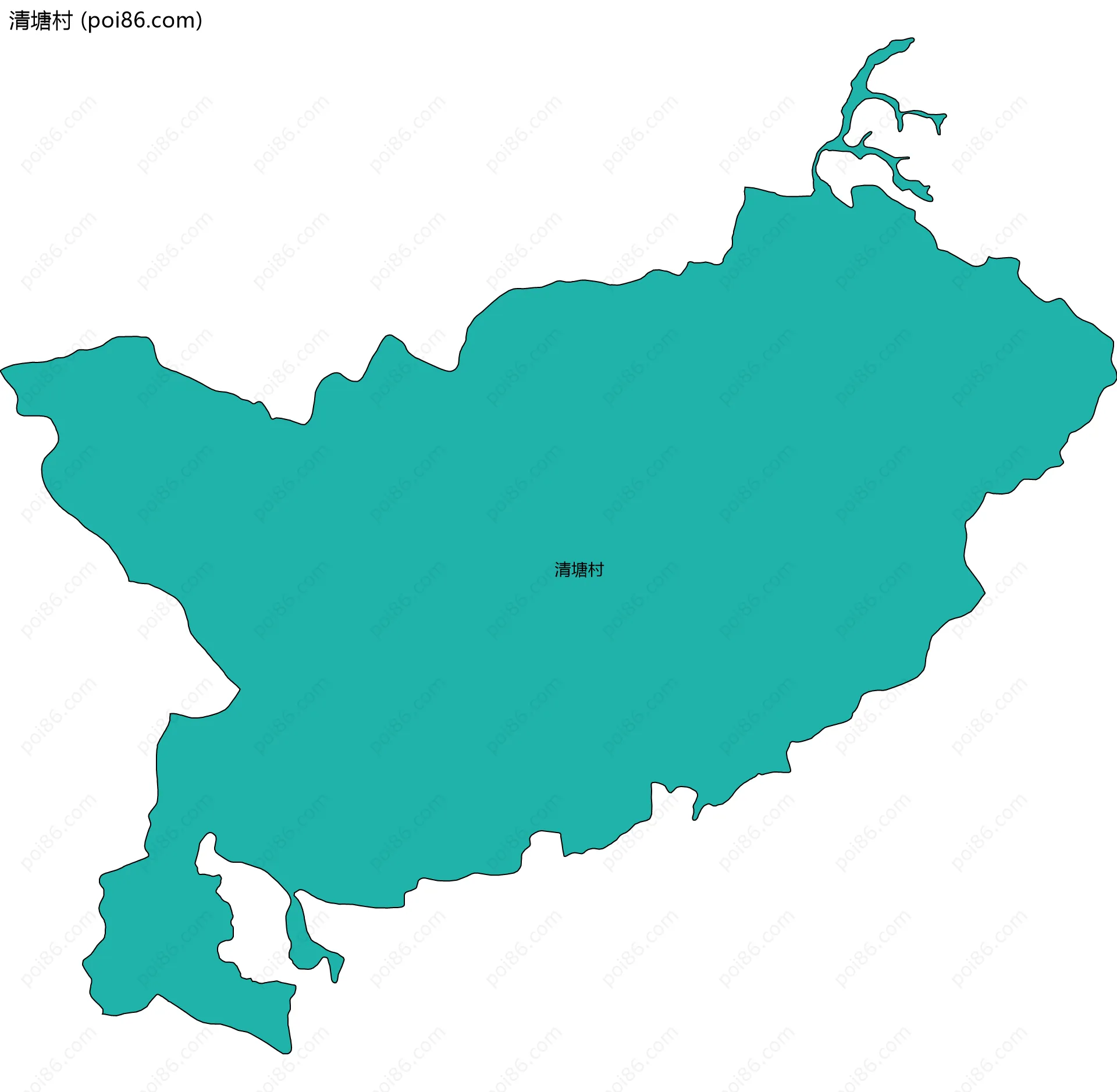 清塘村边界地图